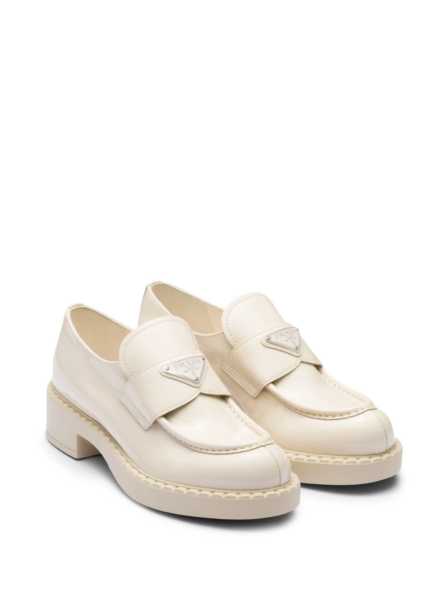 Chocolate patent leather loafers