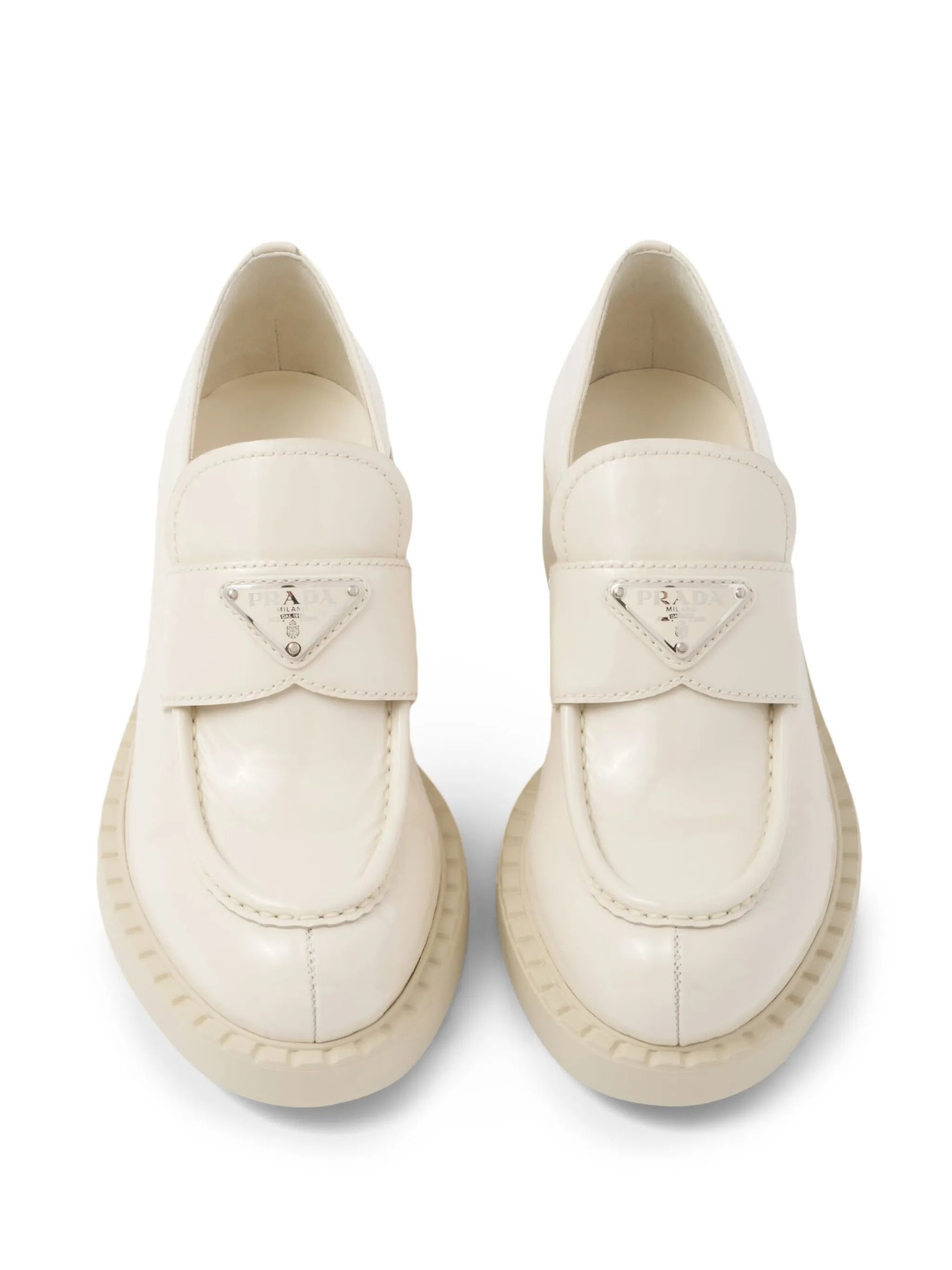 Chocolate patent leather loafers