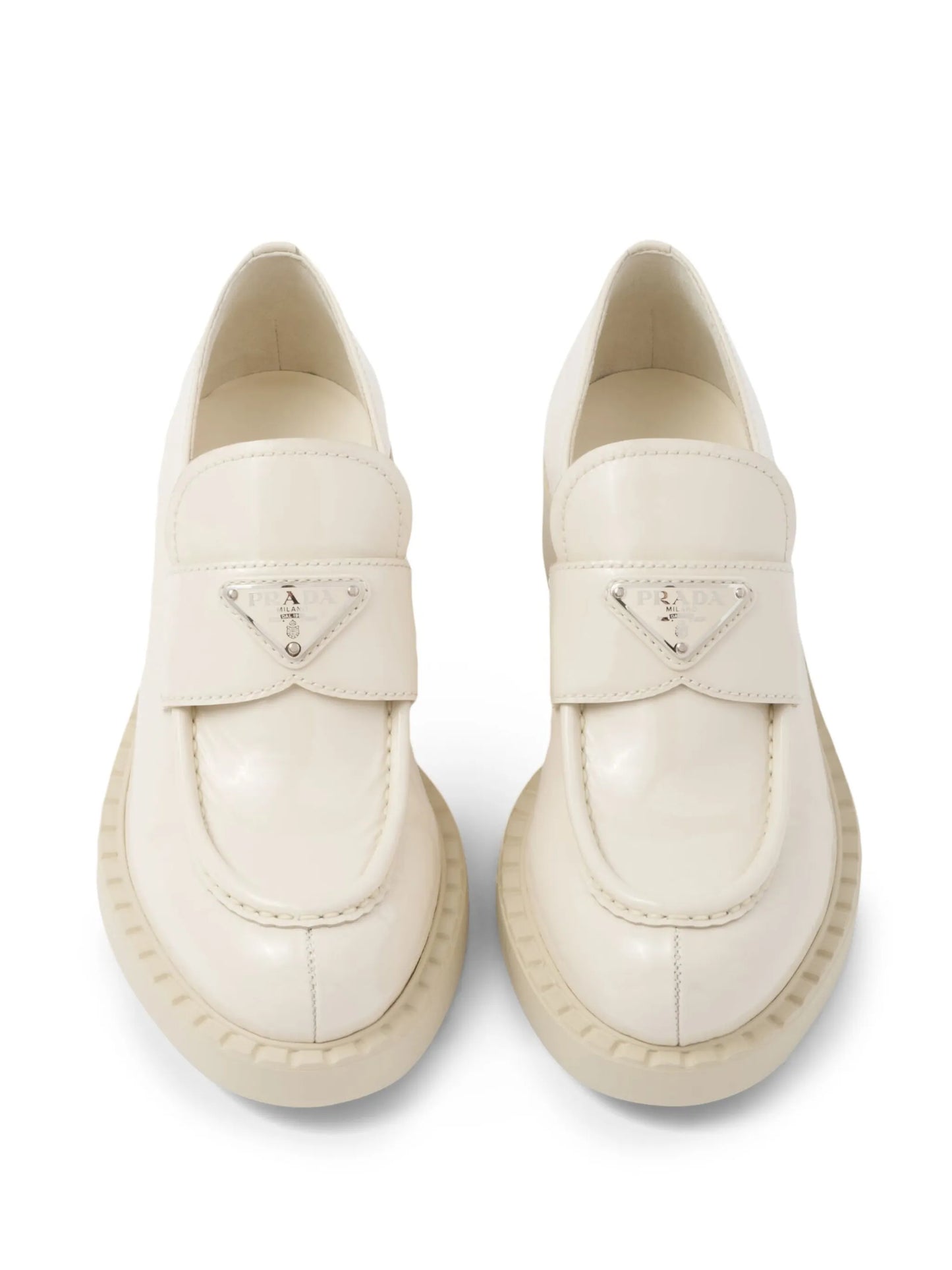 Chocolate patent leather loafers