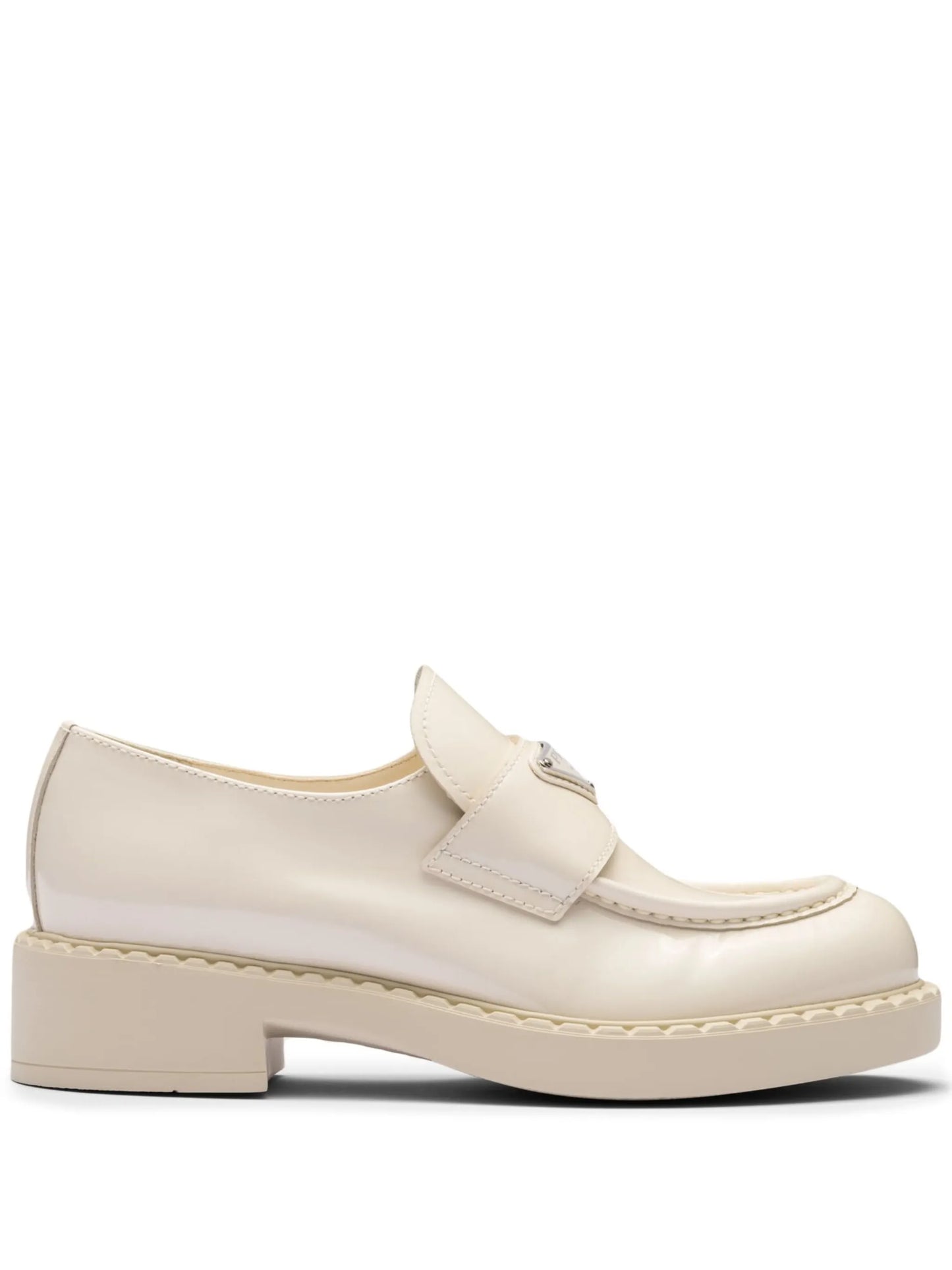 Chocolate patent leather loafers