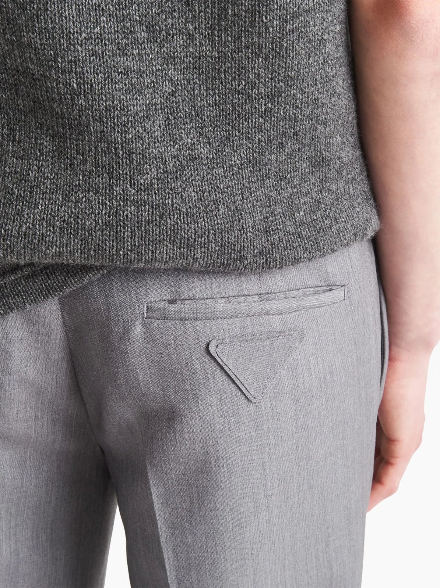 triangle-logo mohair-wool trousers