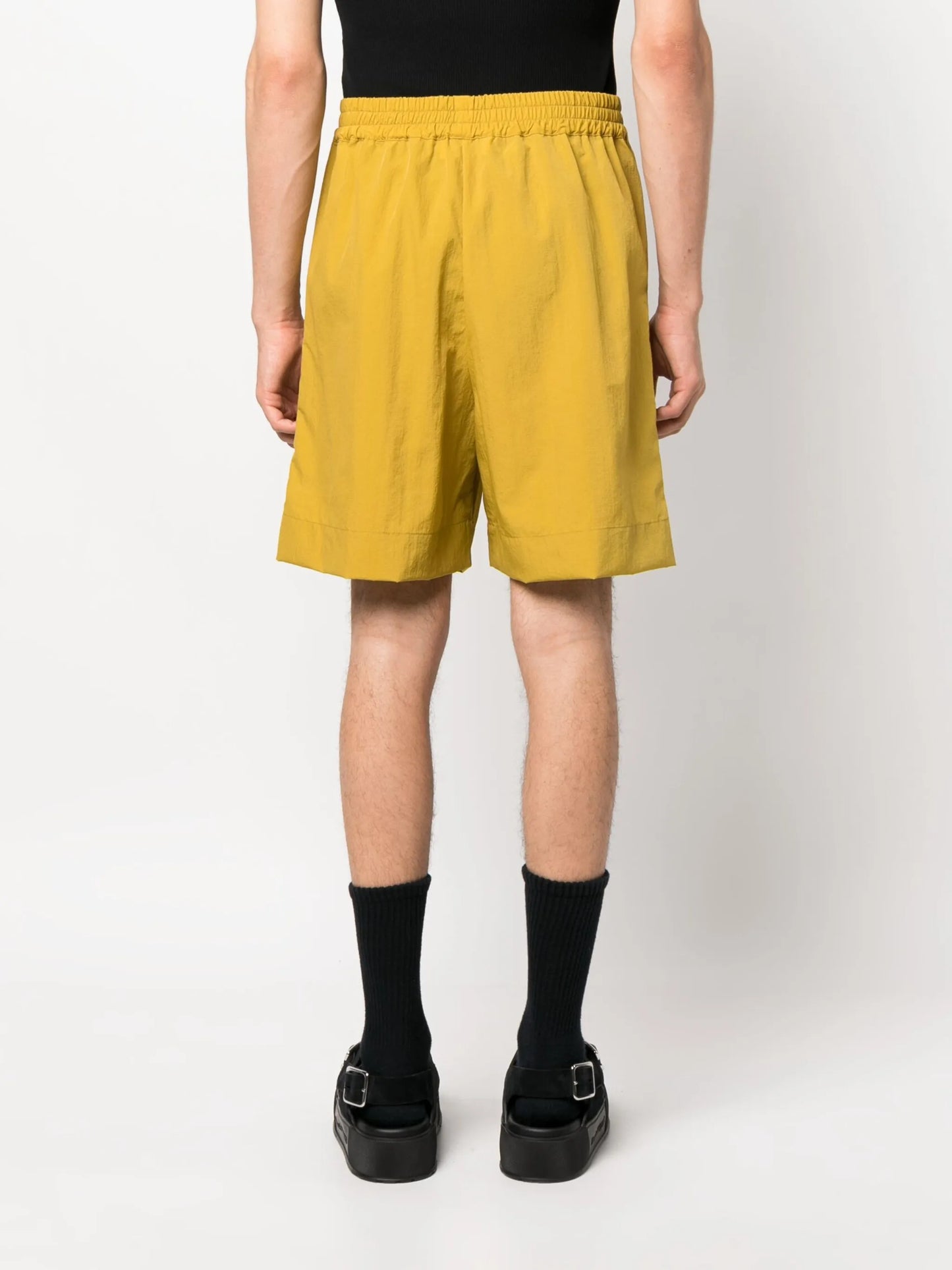 elasticated-waist track shorts