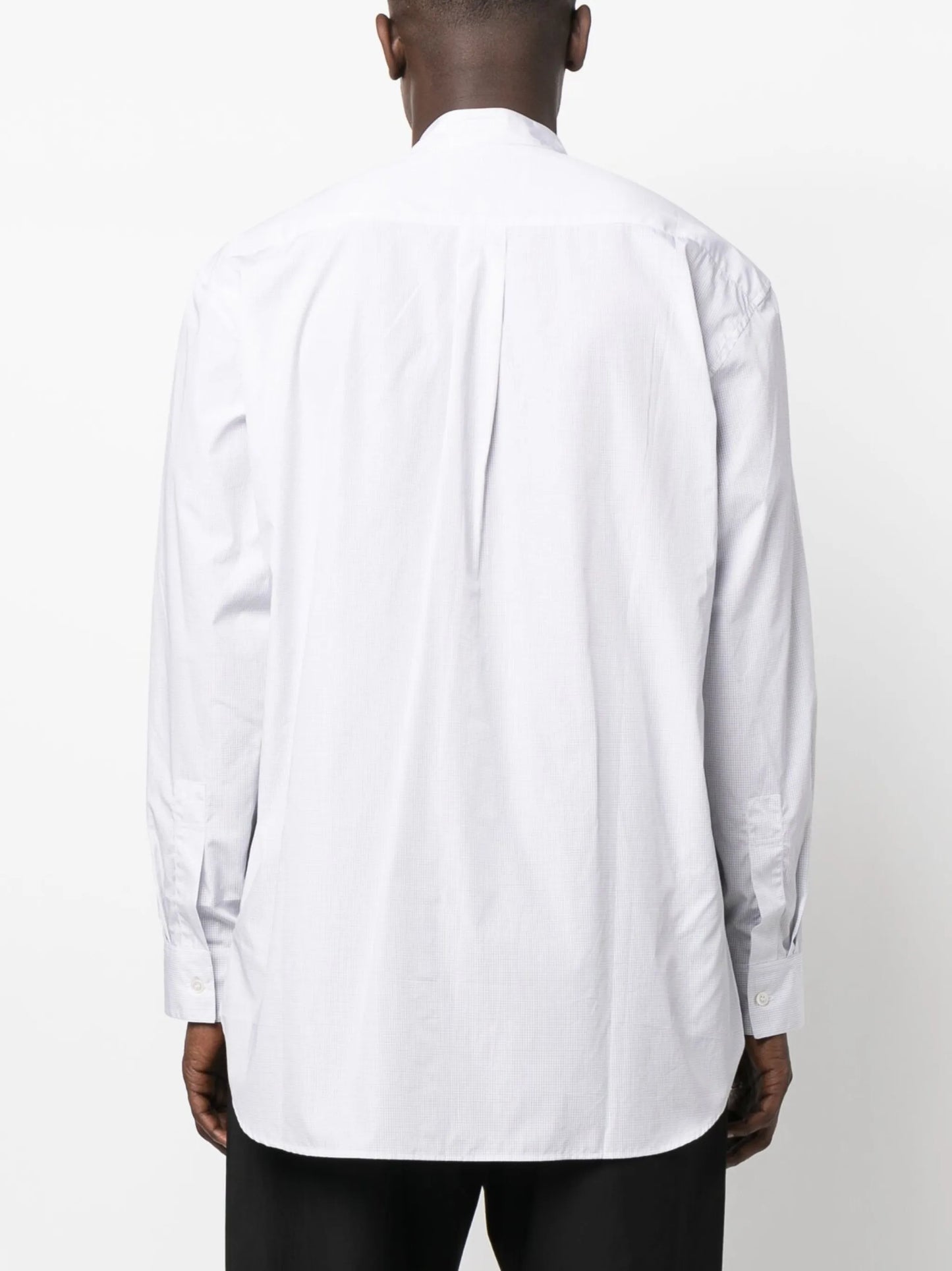 band-collar cotton shirt