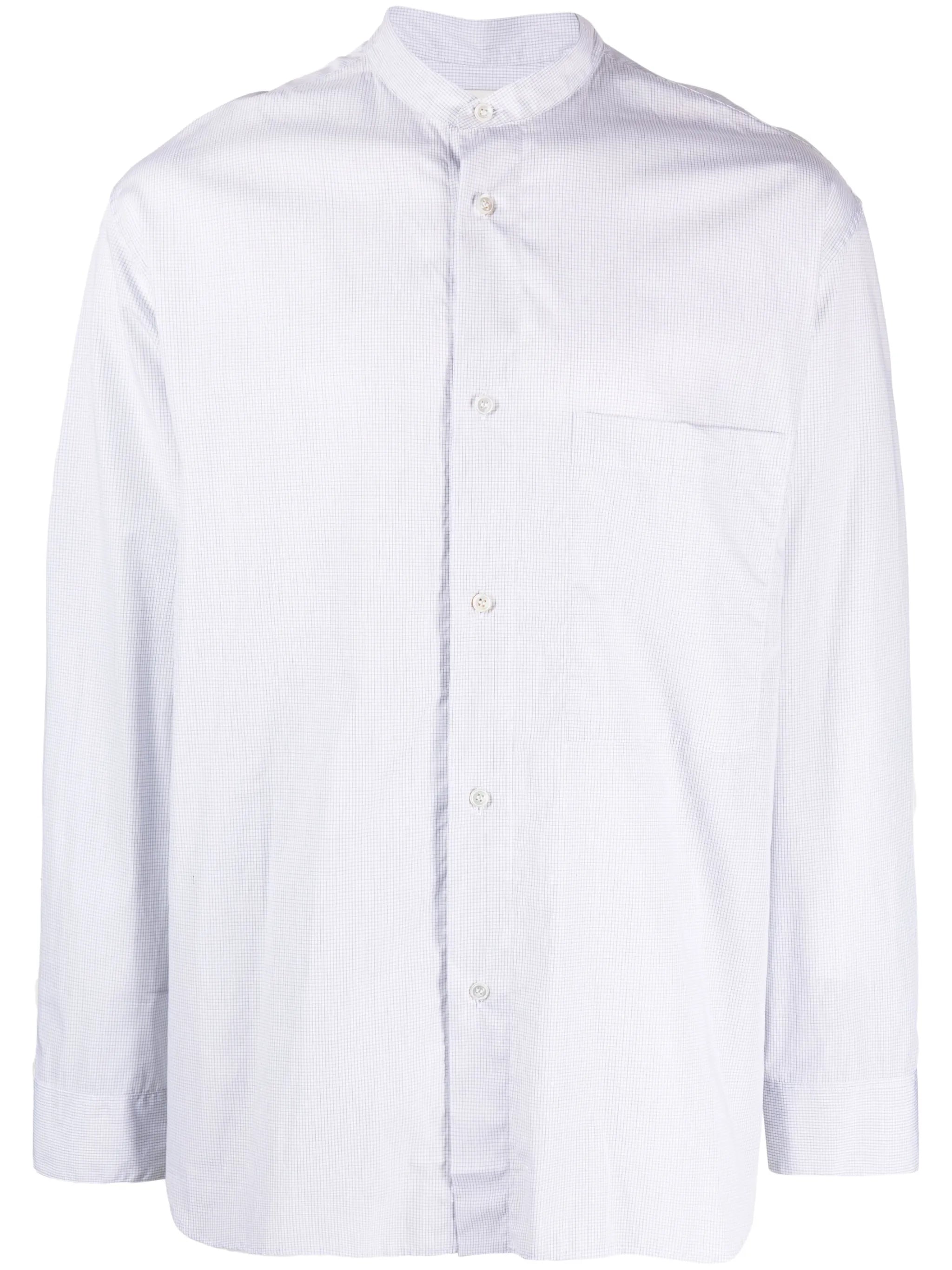 band-collar cotton shirt