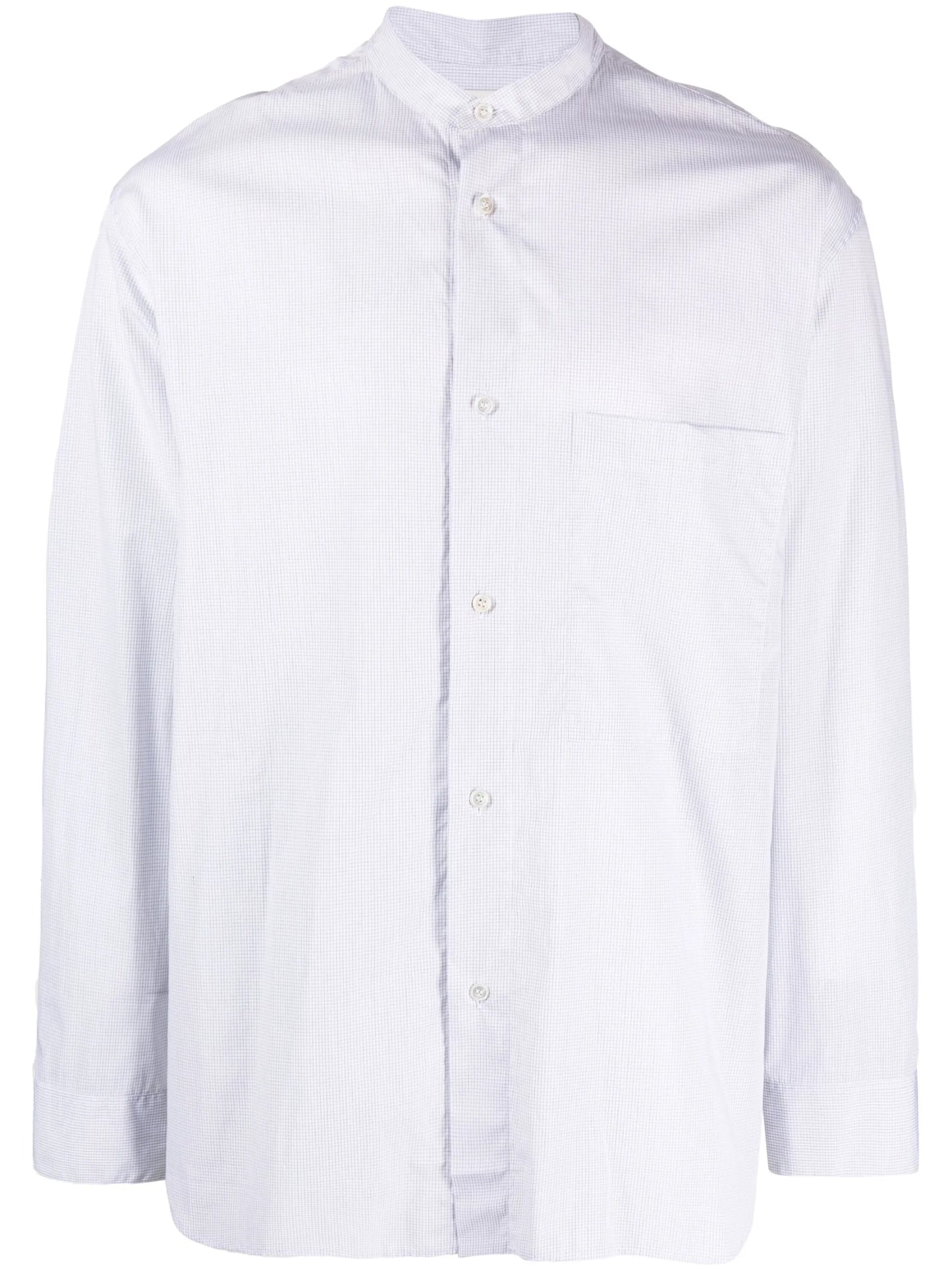 band-collar cotton shirt