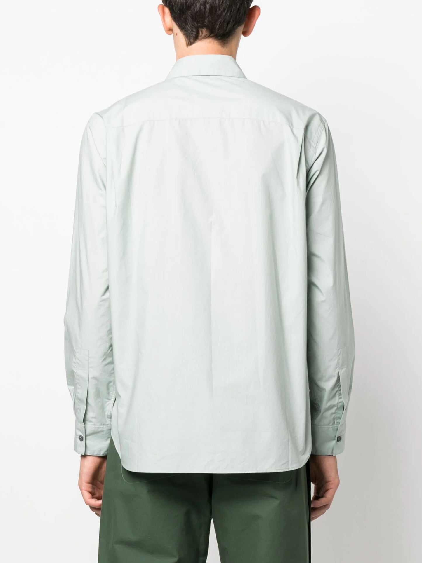 long-sleeve buttoned cotton shirt