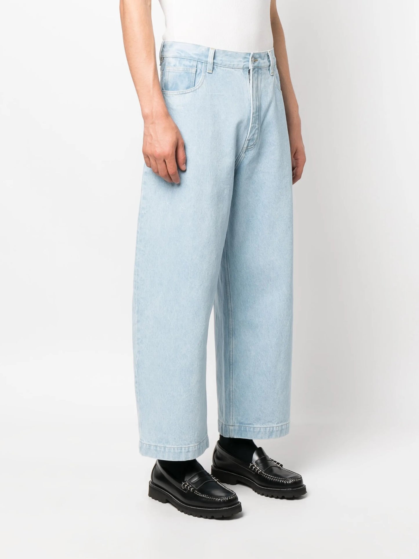 cropped wide-leg jeans
