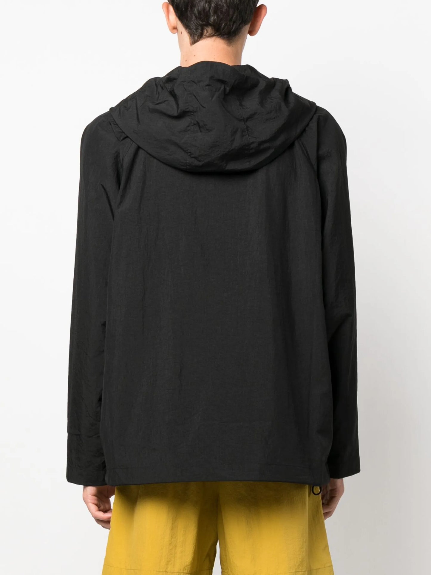 drawstring-hood zipped jacket