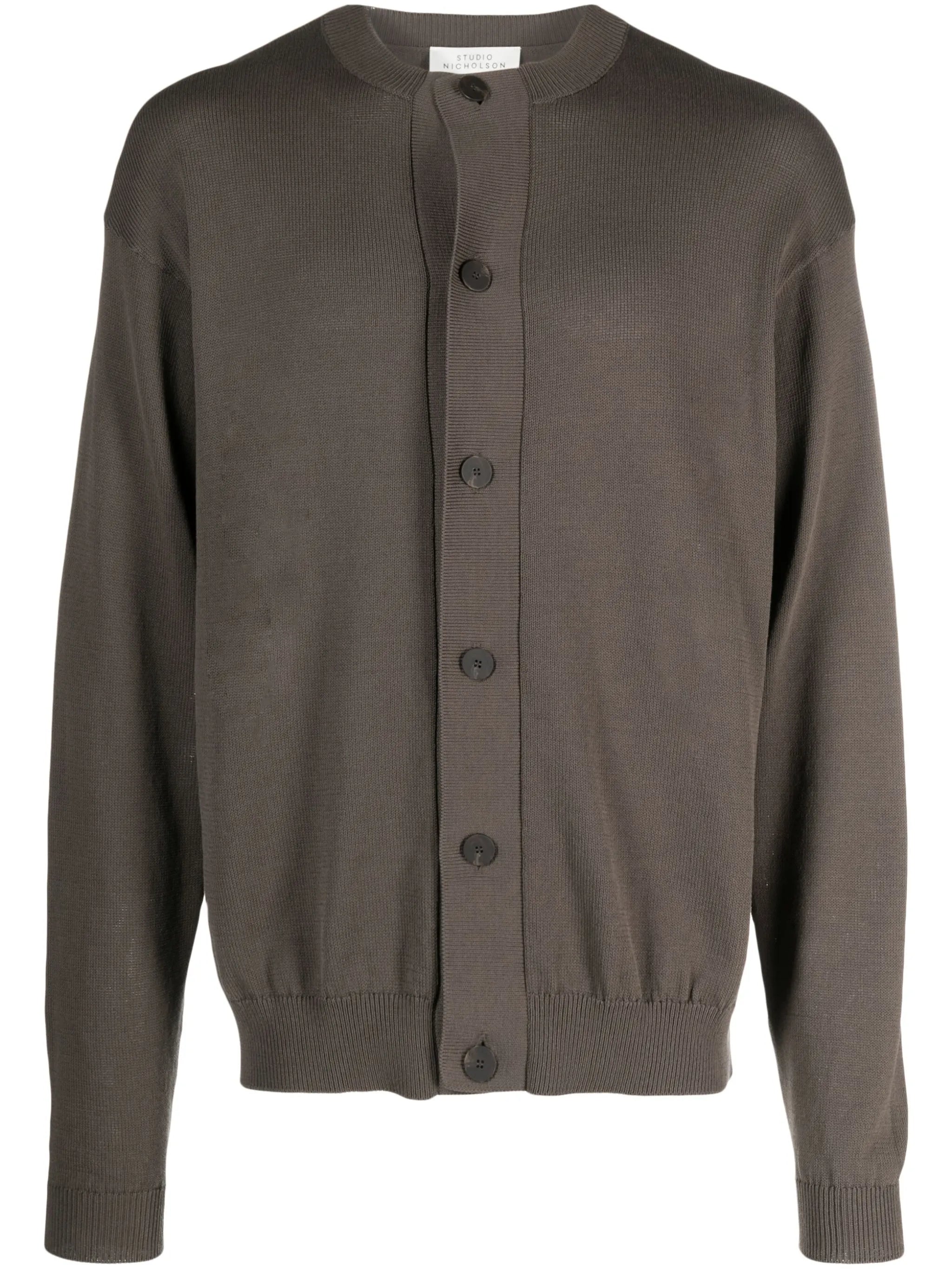 fine-knit buttoned cardigan