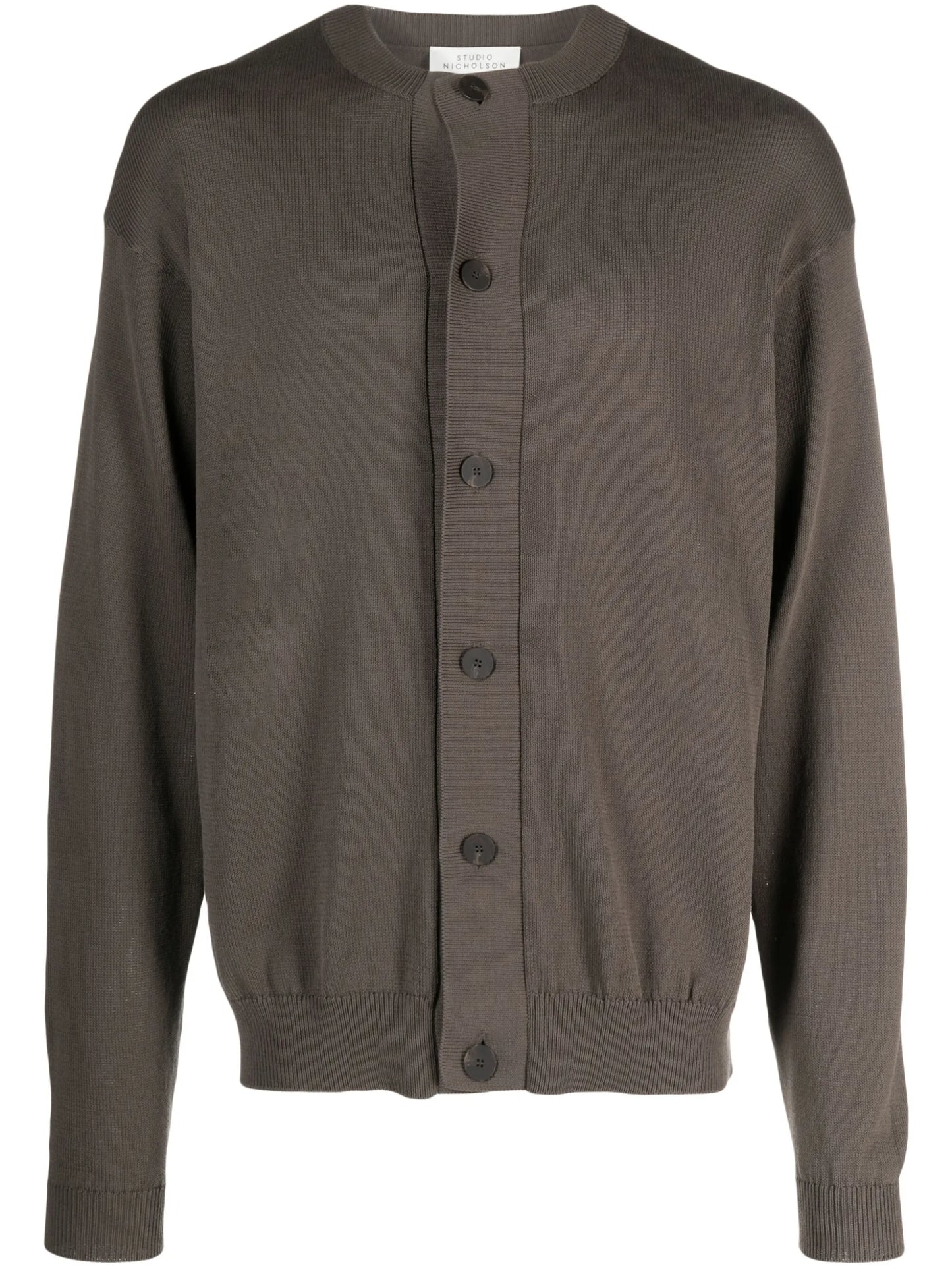 fine-knit buttoned cardigan