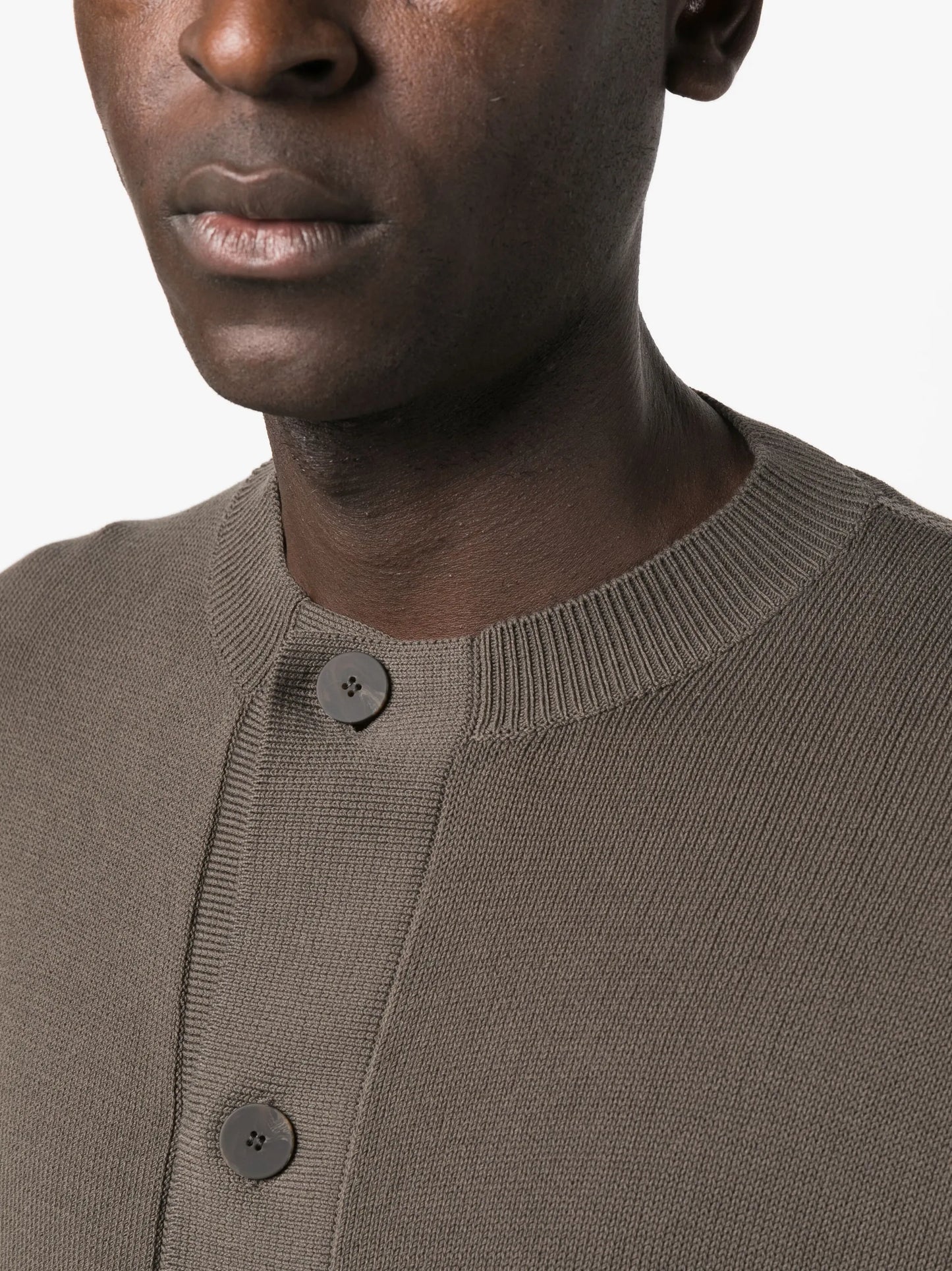 fine-knit buttoned cardigan