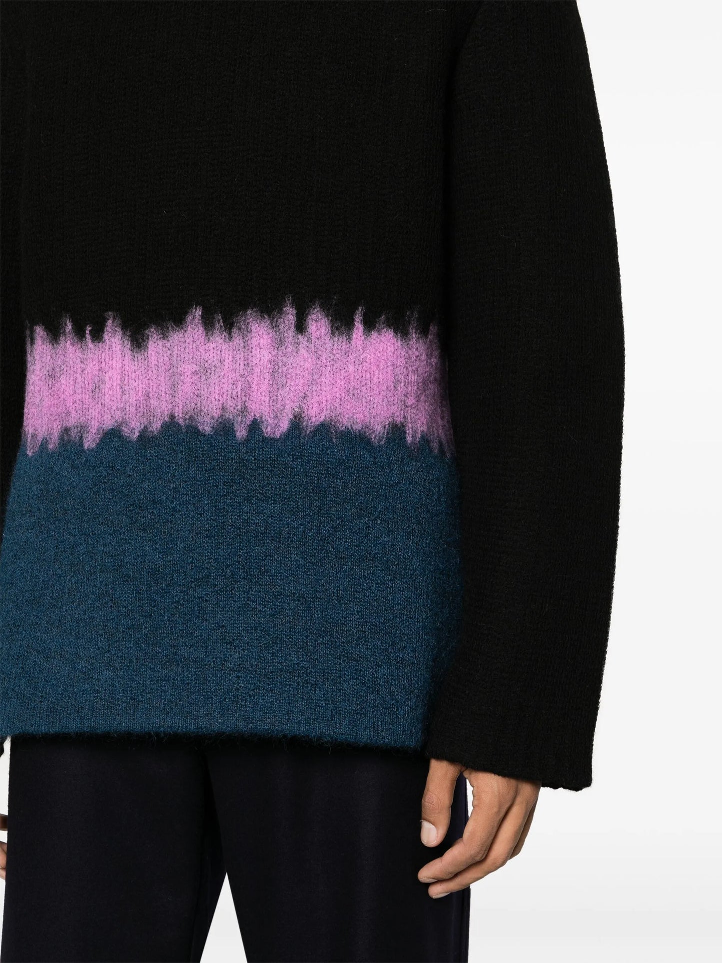 colour-block wool-blend jumper
