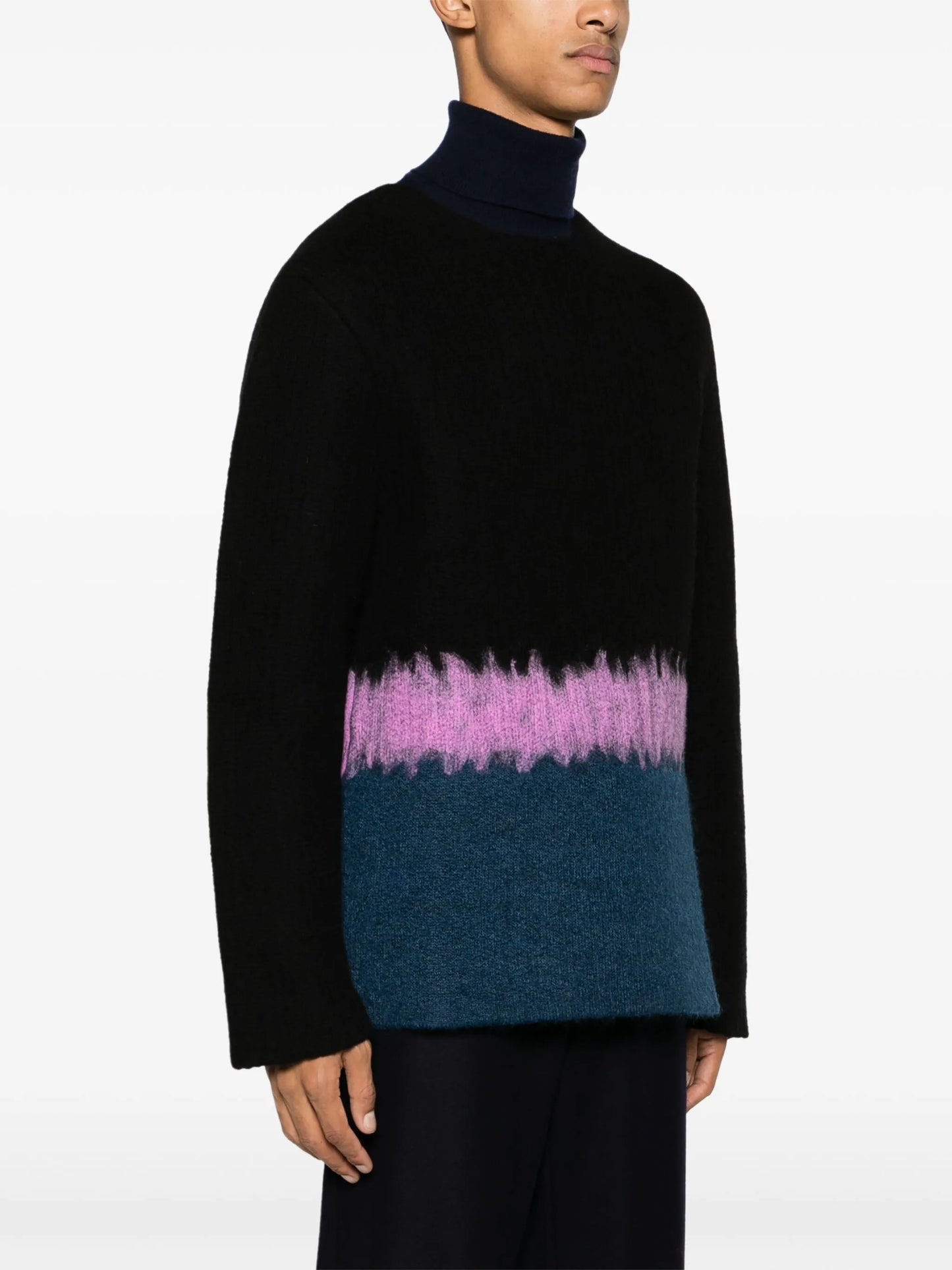 colour-block wool-blend jumper