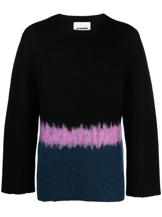 colour-block wool-blend jumper