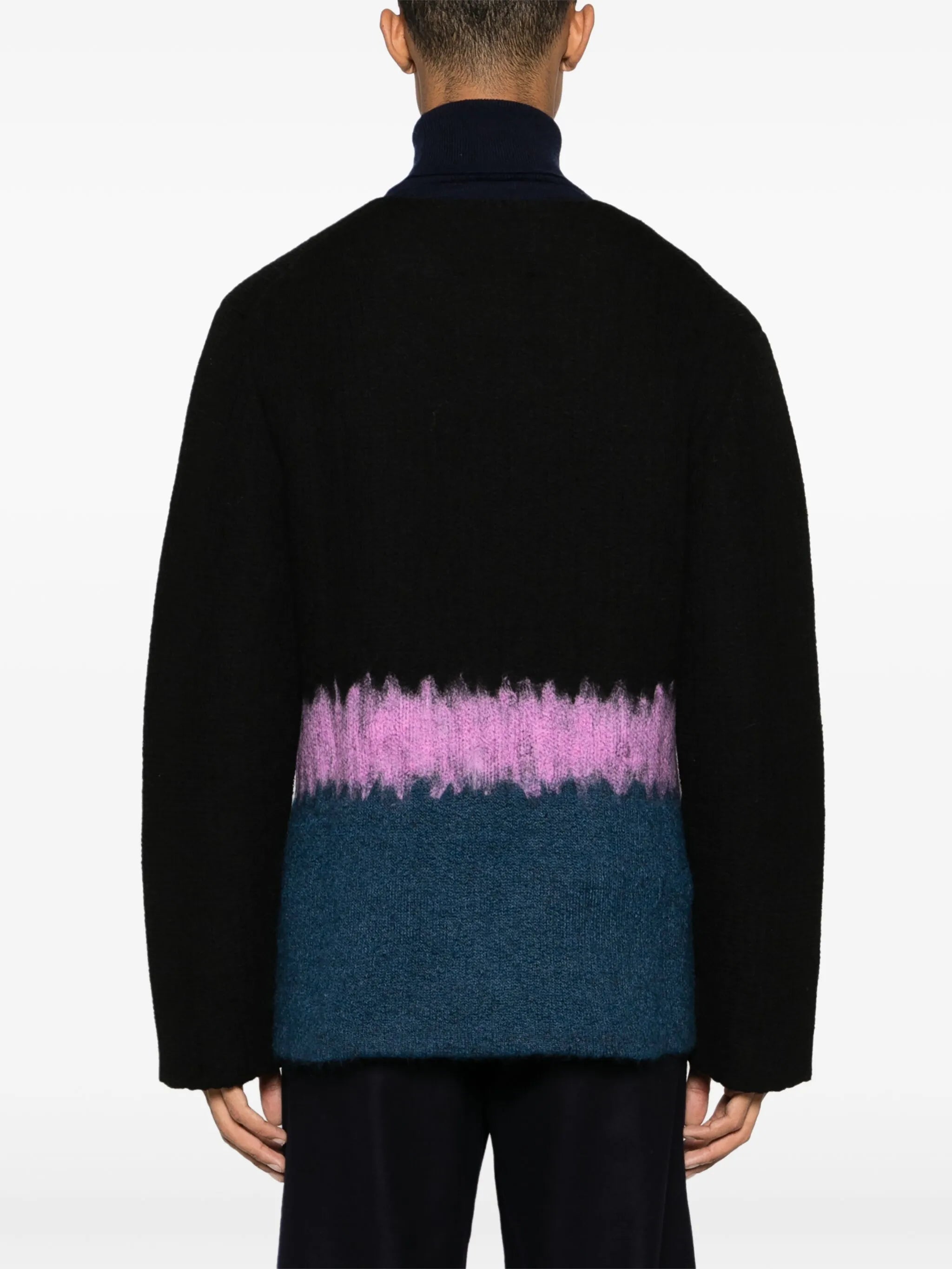 colour-block wool-blend jumper
