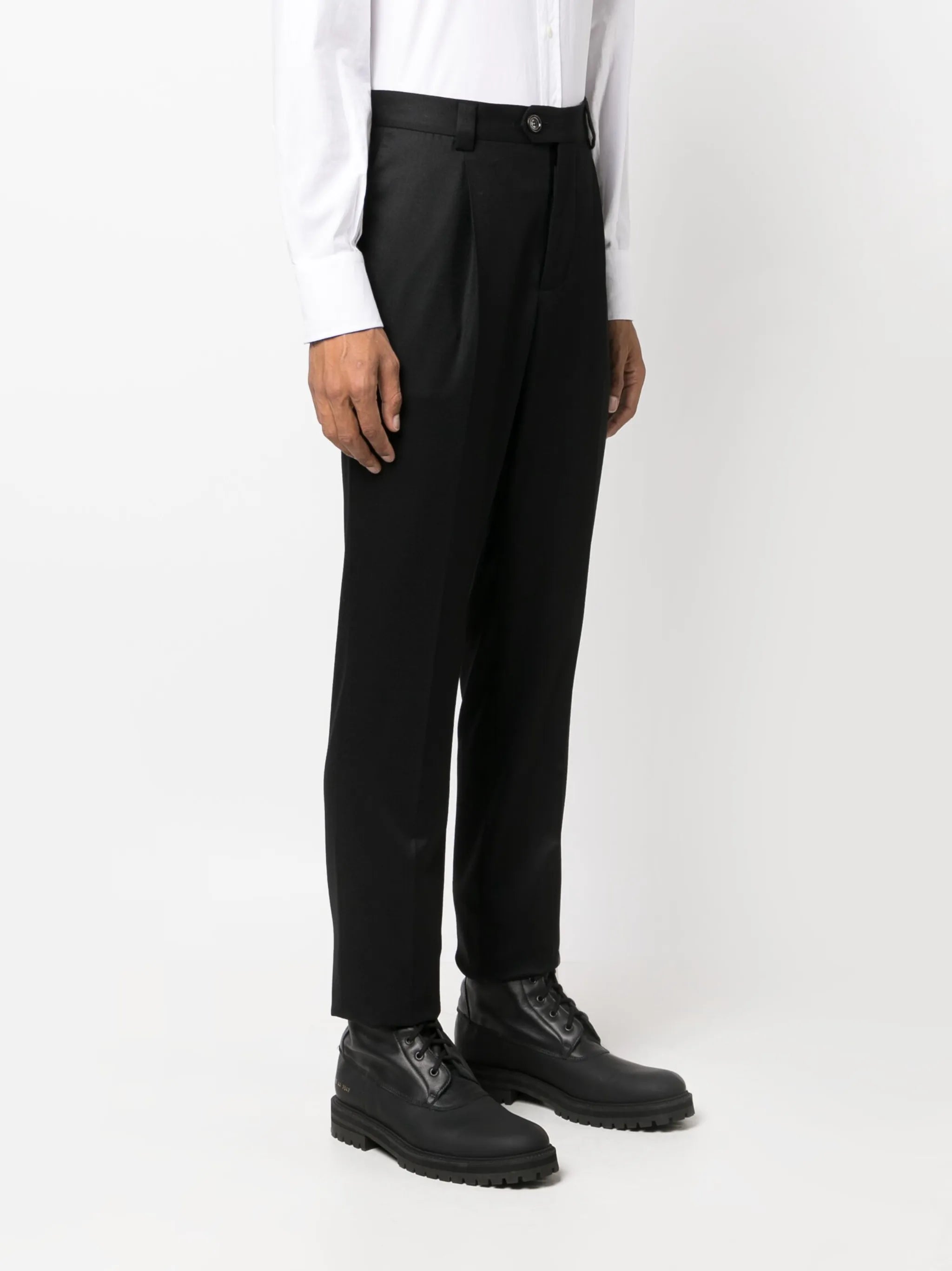 mid-rise wool chino trousers