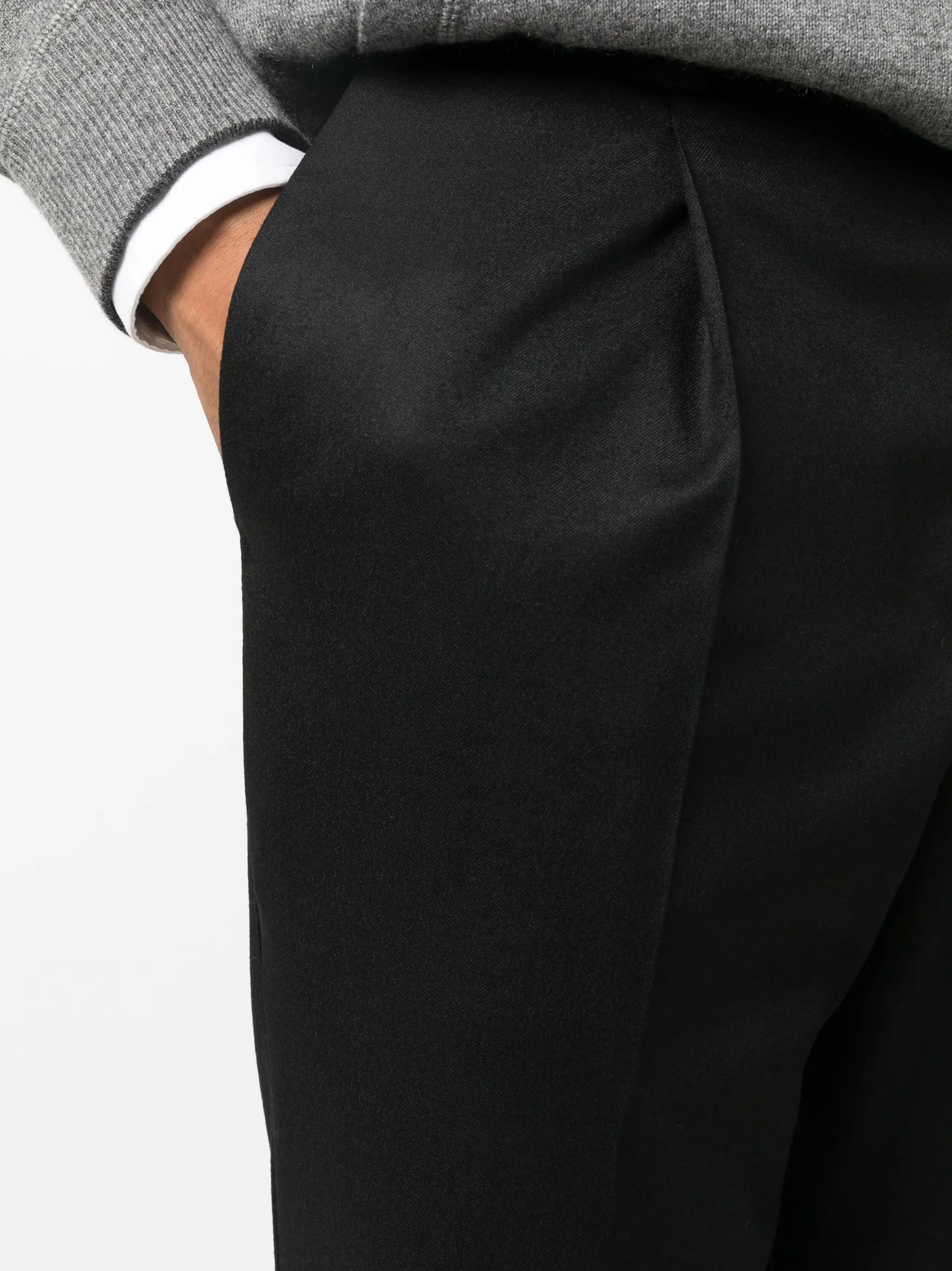 mid-rise wool chino trousers
