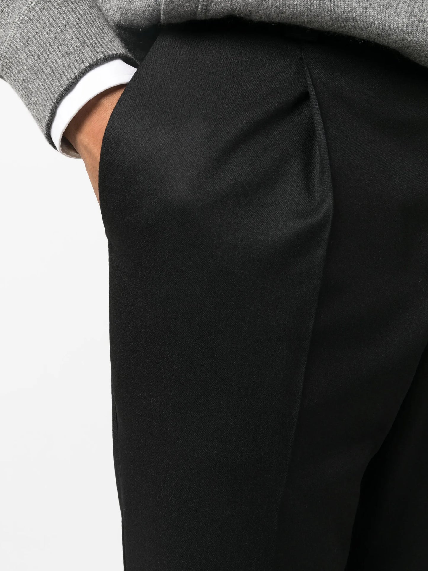 mid-rise wool chino trousers