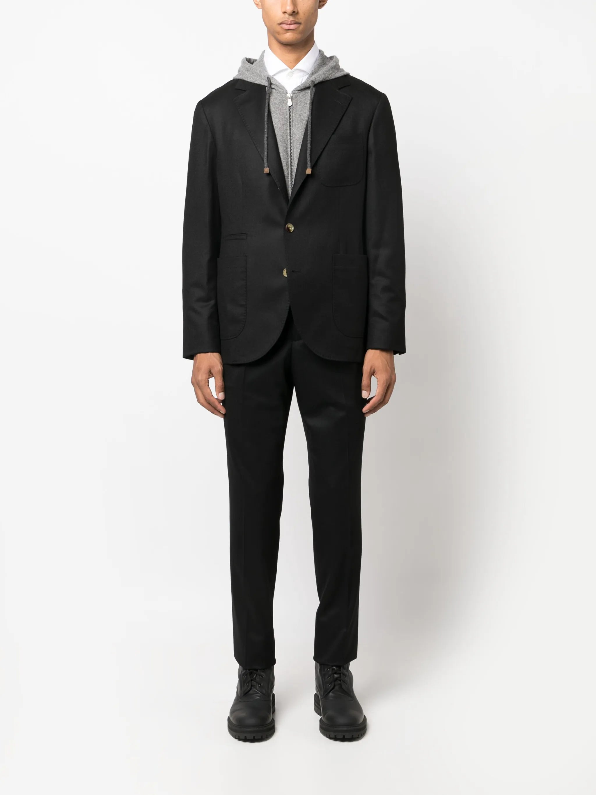 mid-rise wool chino trousers