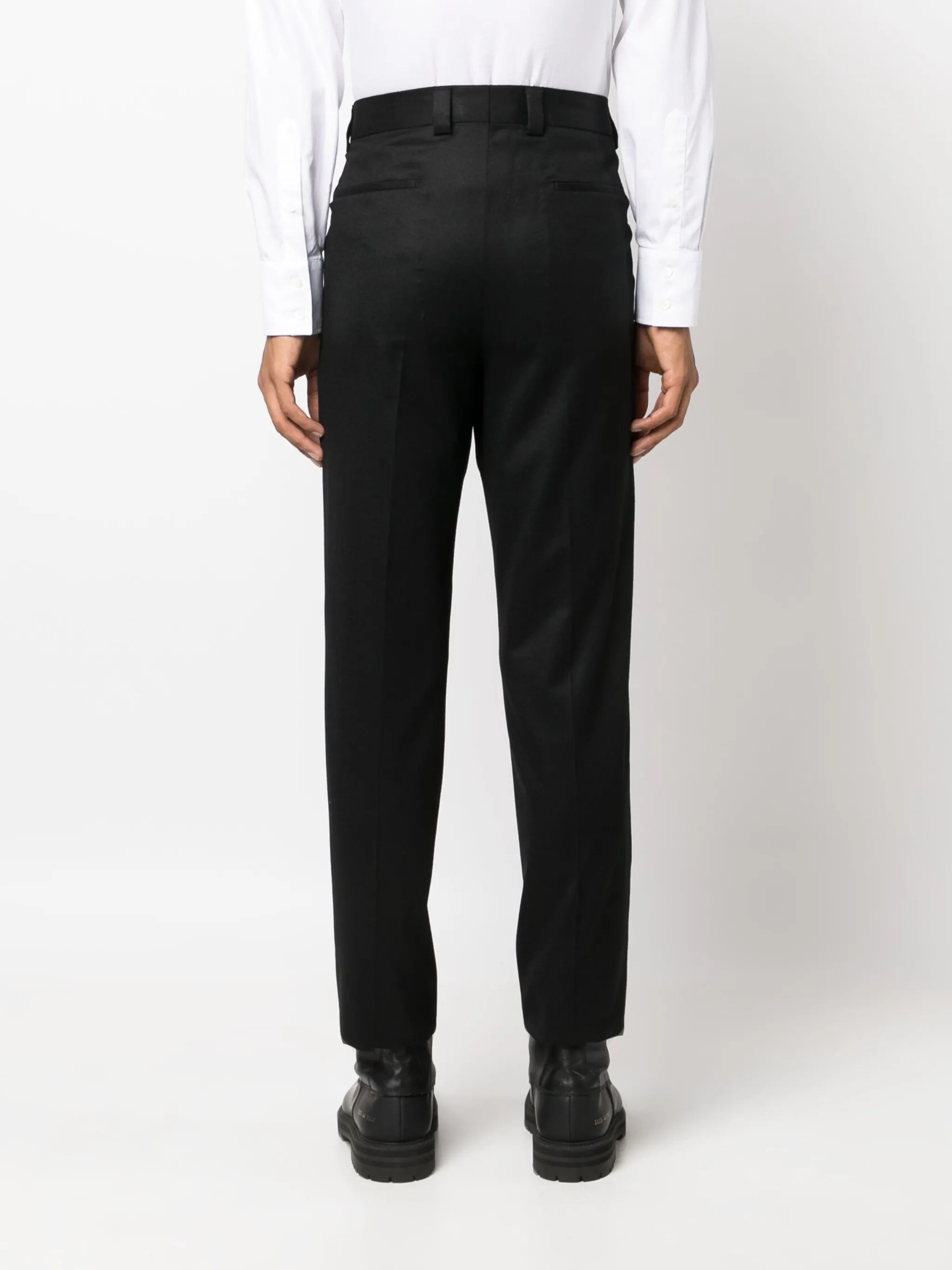 mid-rise wool chino trousers