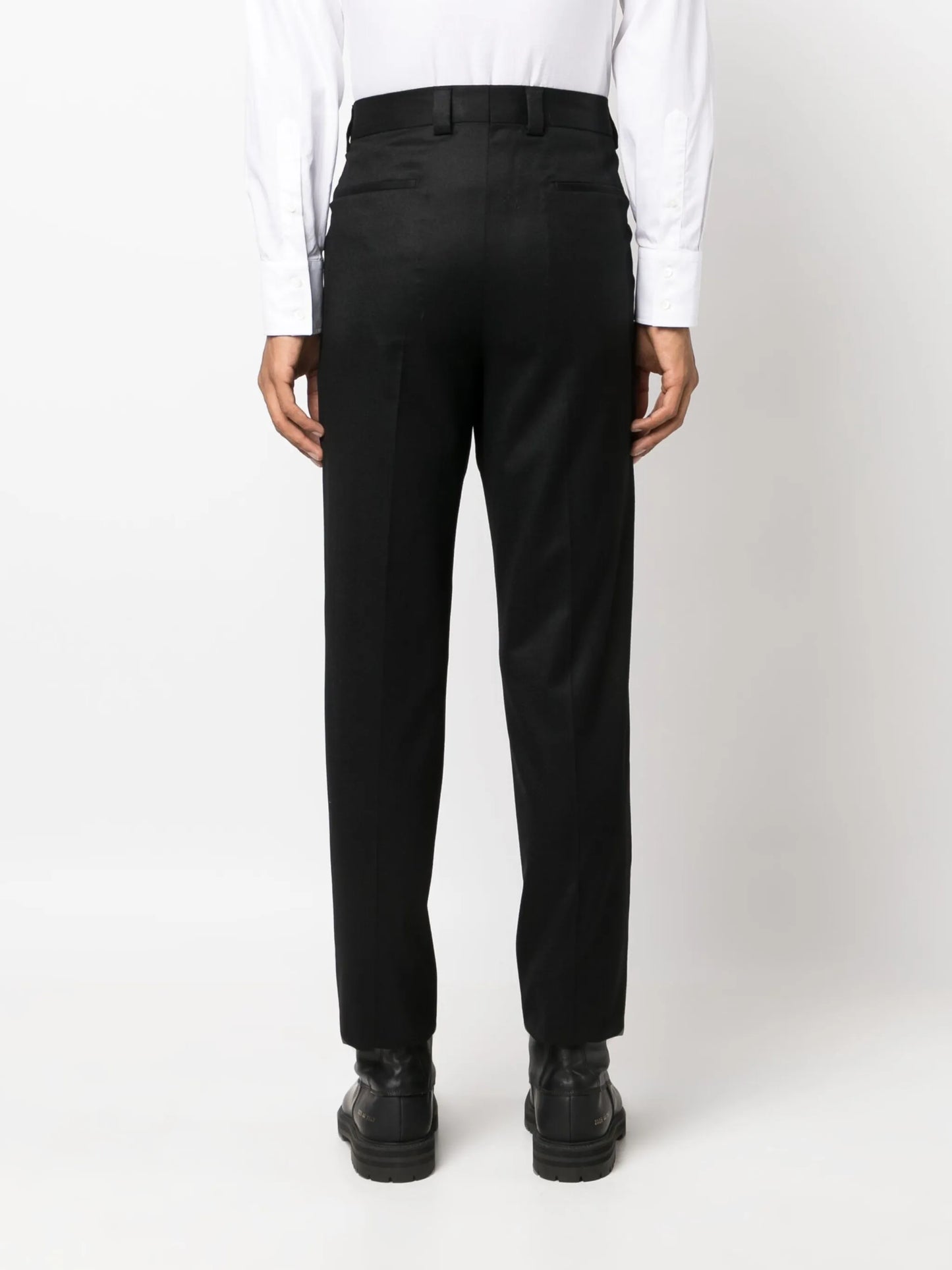 mid-rise wool chino trousers