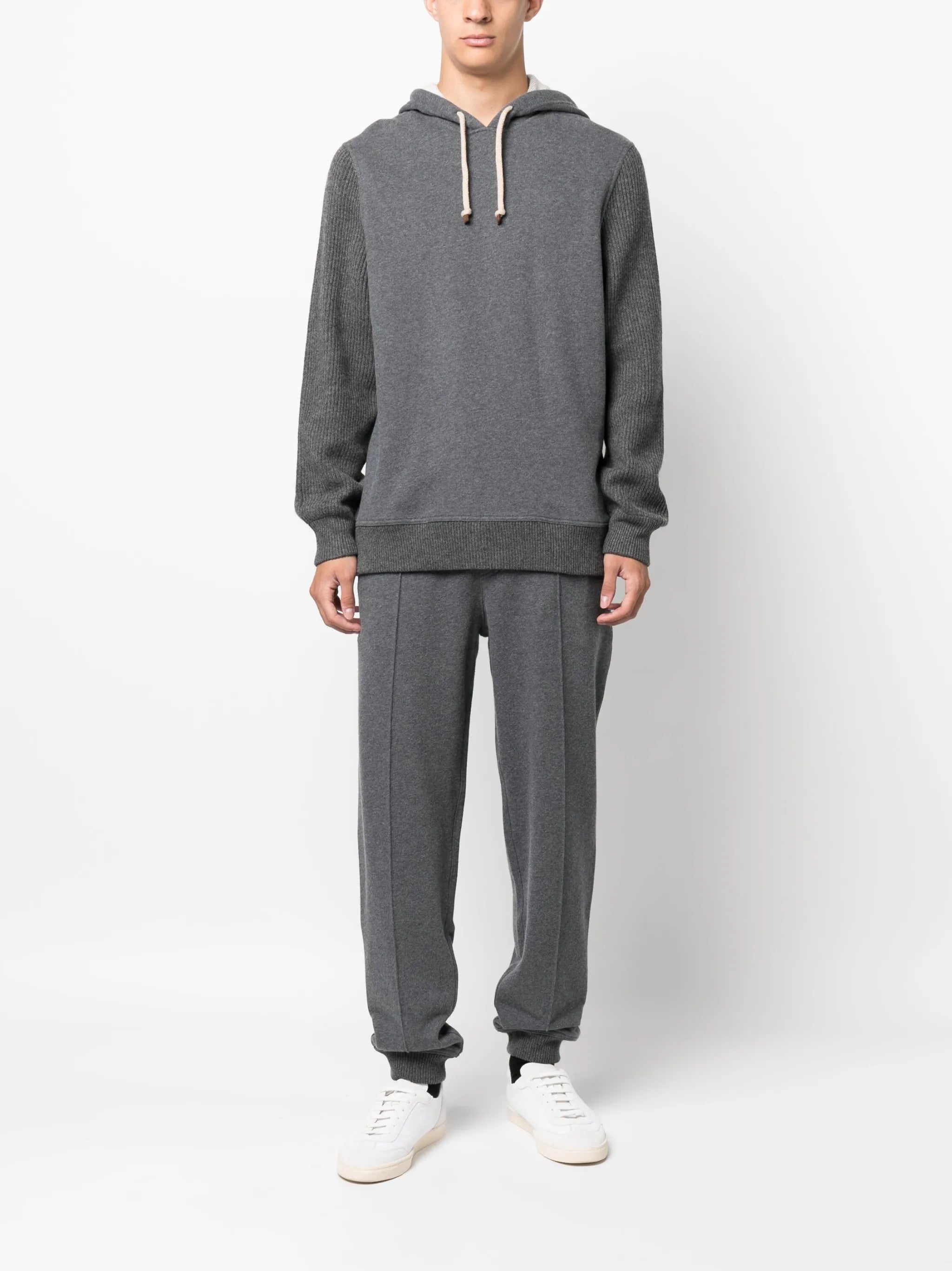 drawstring-fastening cotton track pants