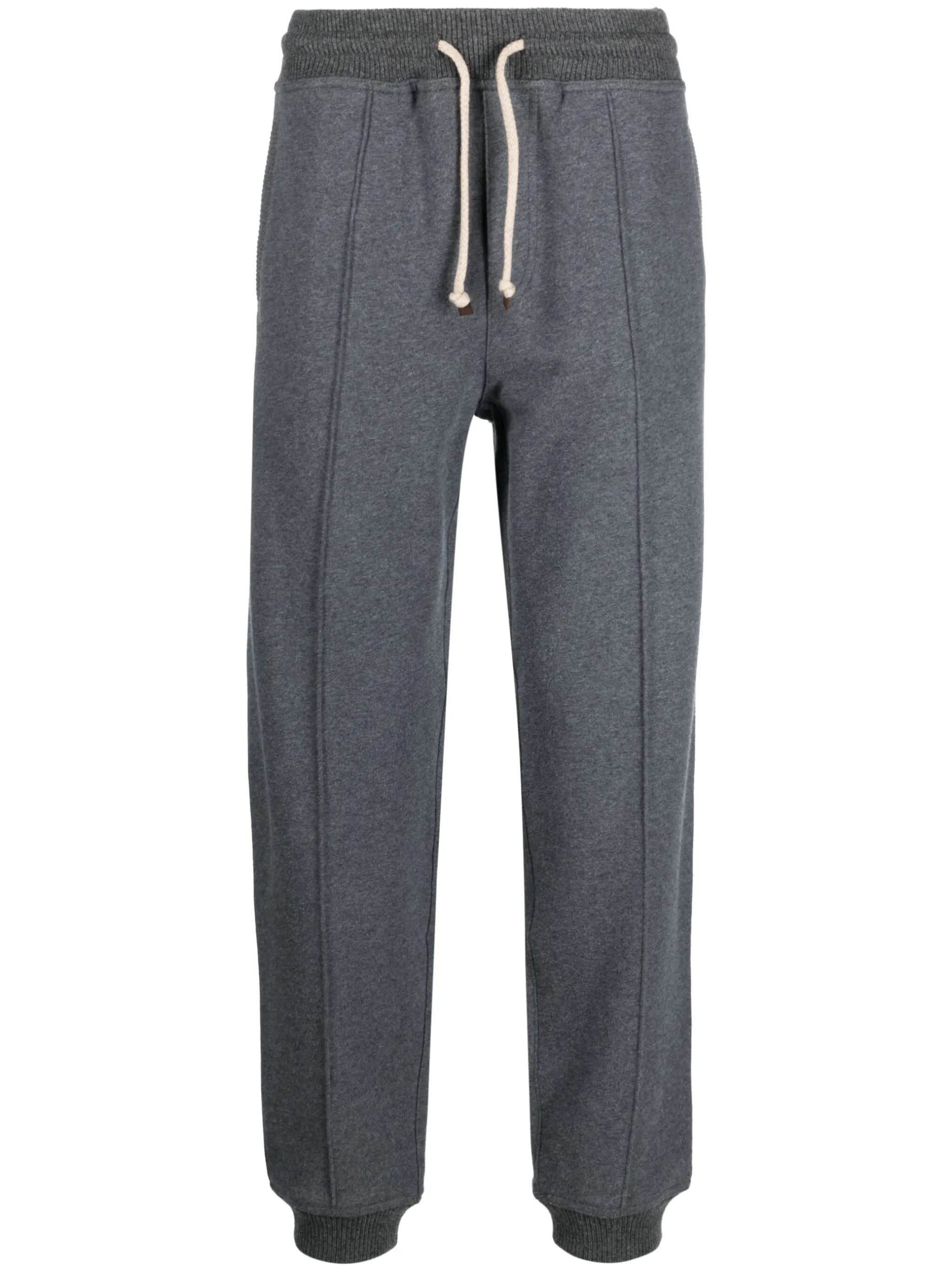 drawstring-fastening cotton track pants