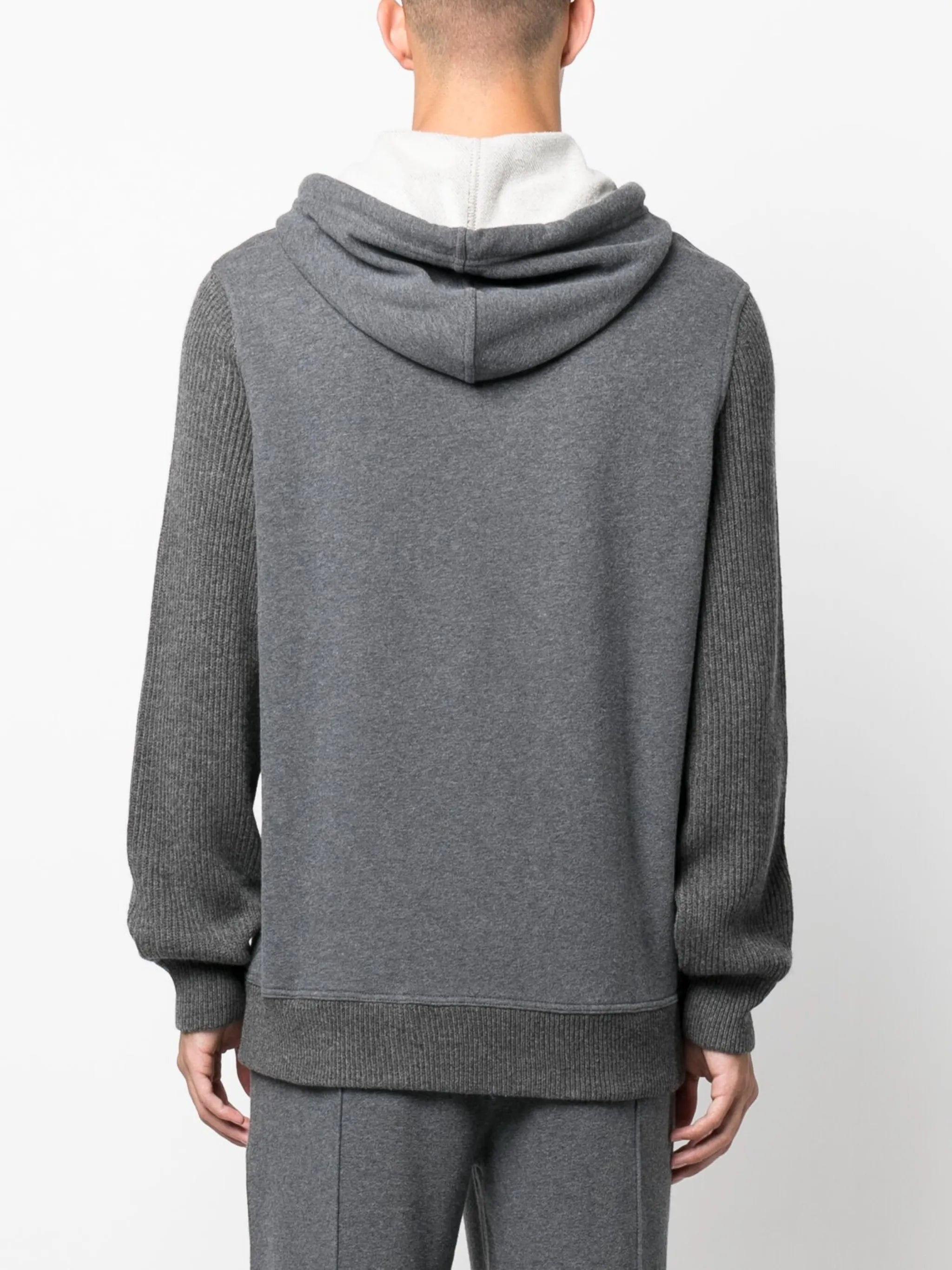 panelled knitted hoodie