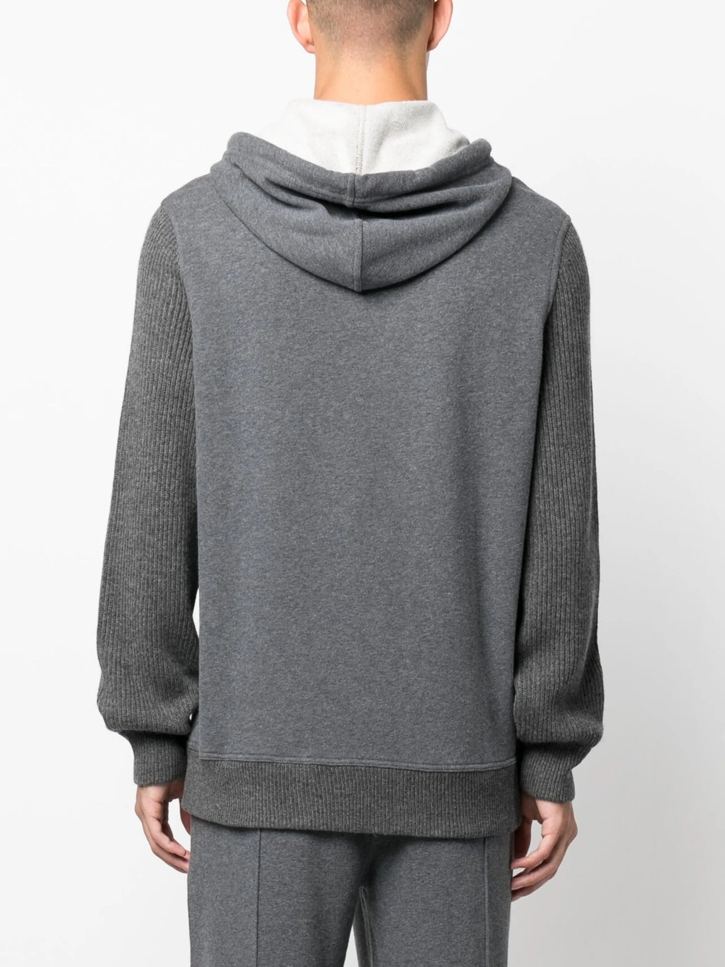 panelled knitted hoodie