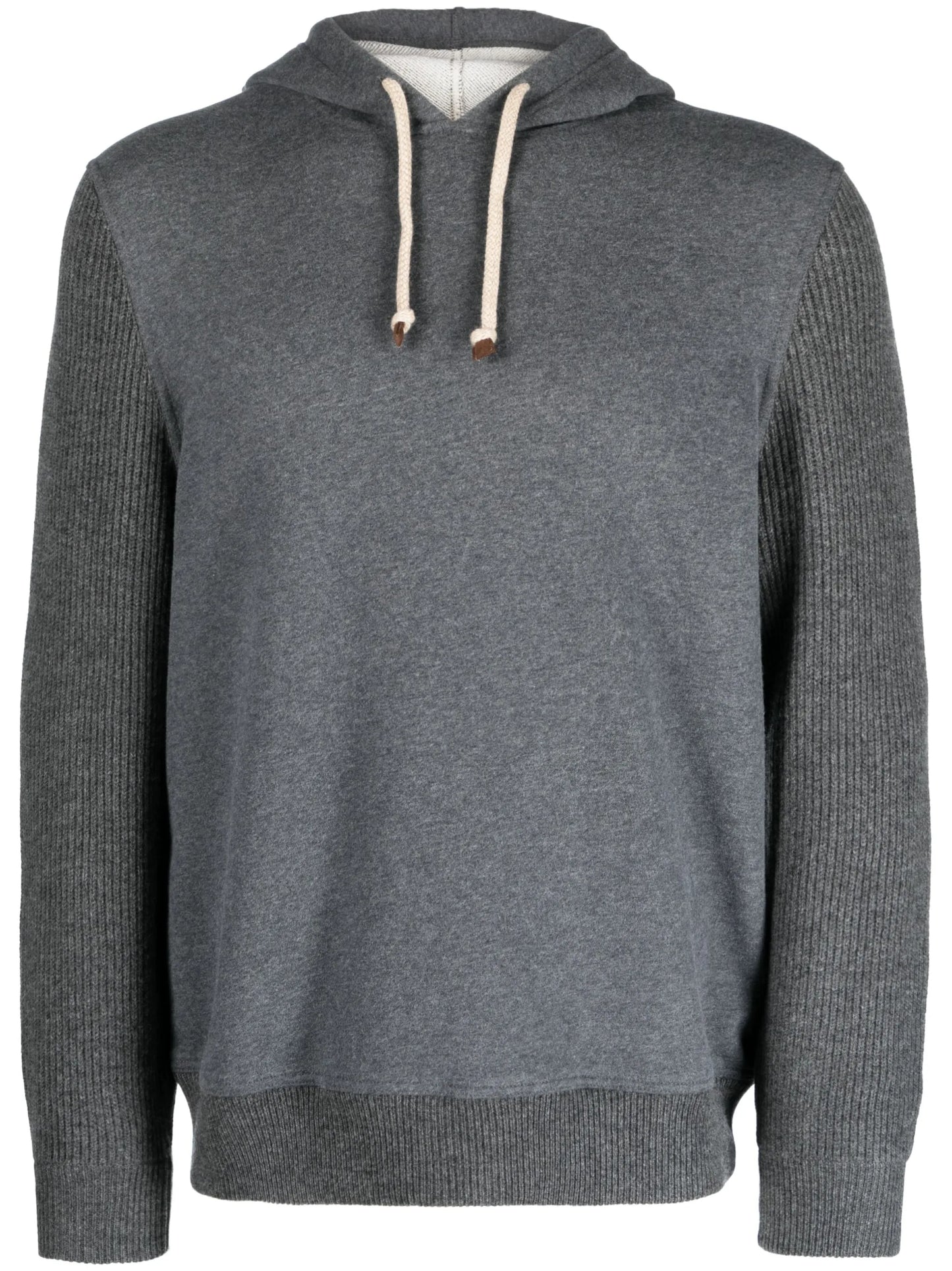 panelled knitted hoodie