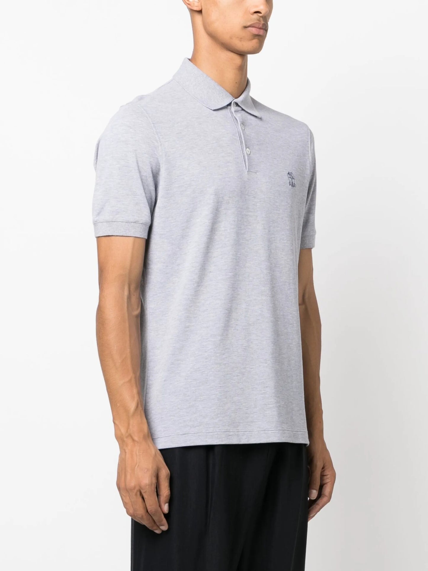 logo-print cotton polo shirt