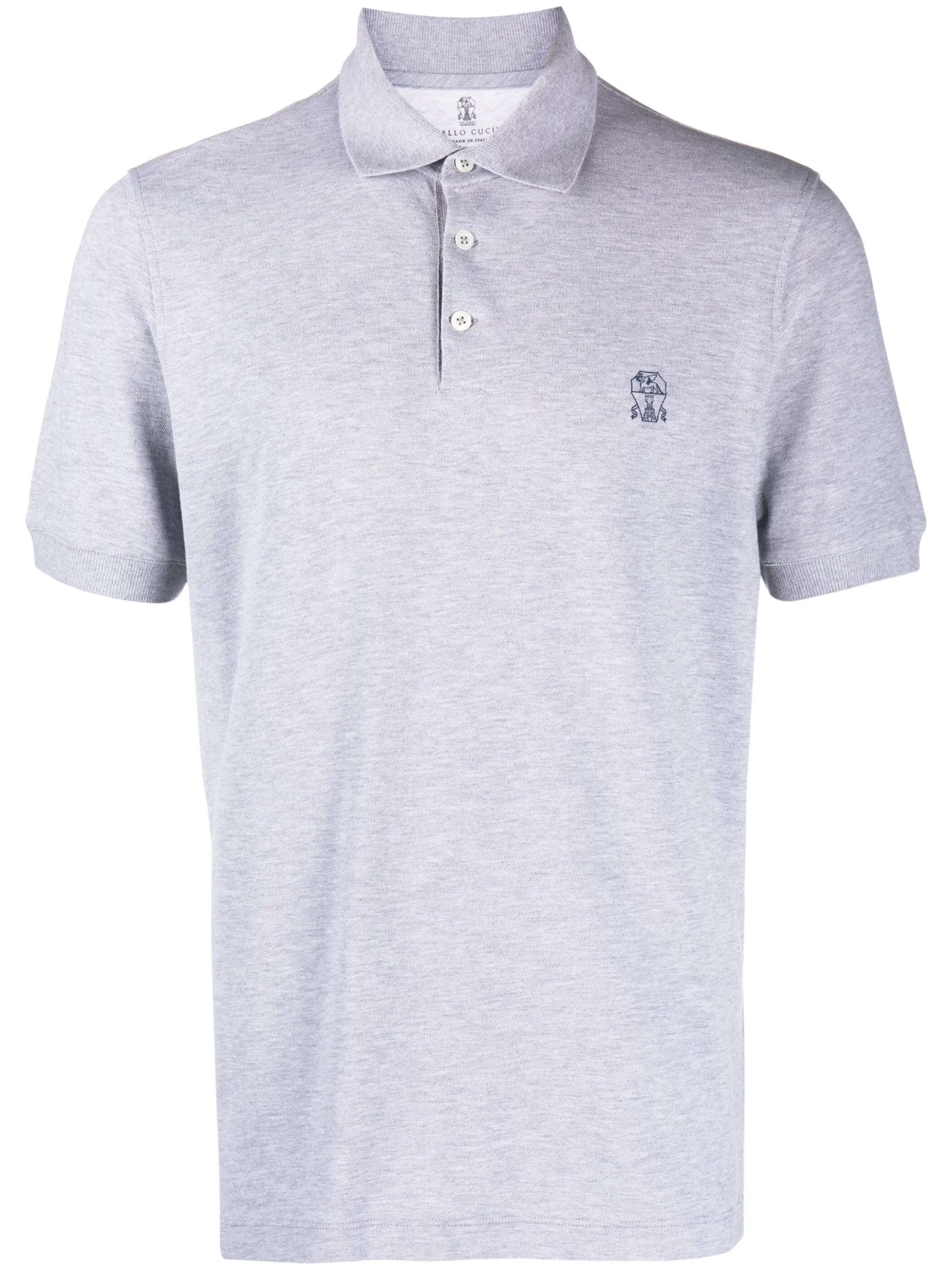 logo-print cotton polo shirt