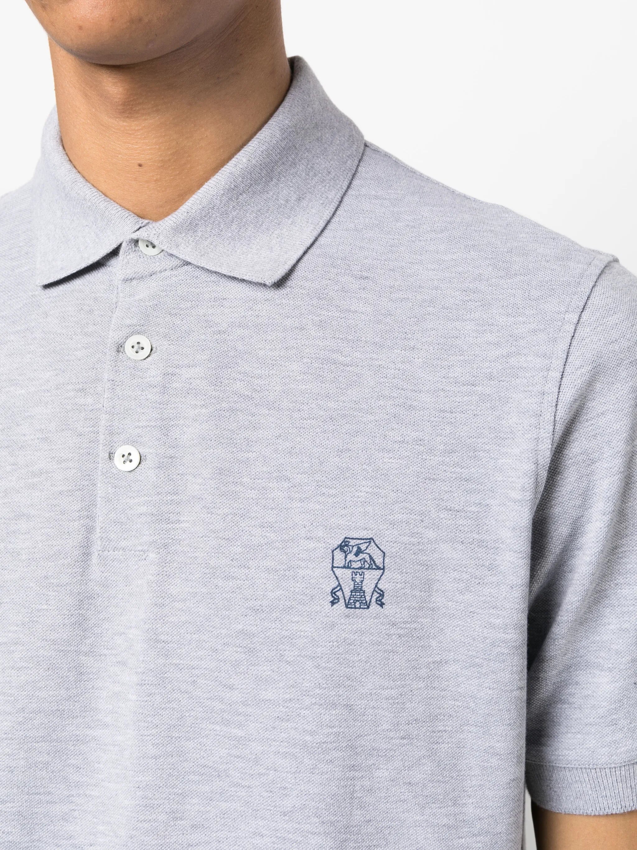 logo-print cotton polo shirt