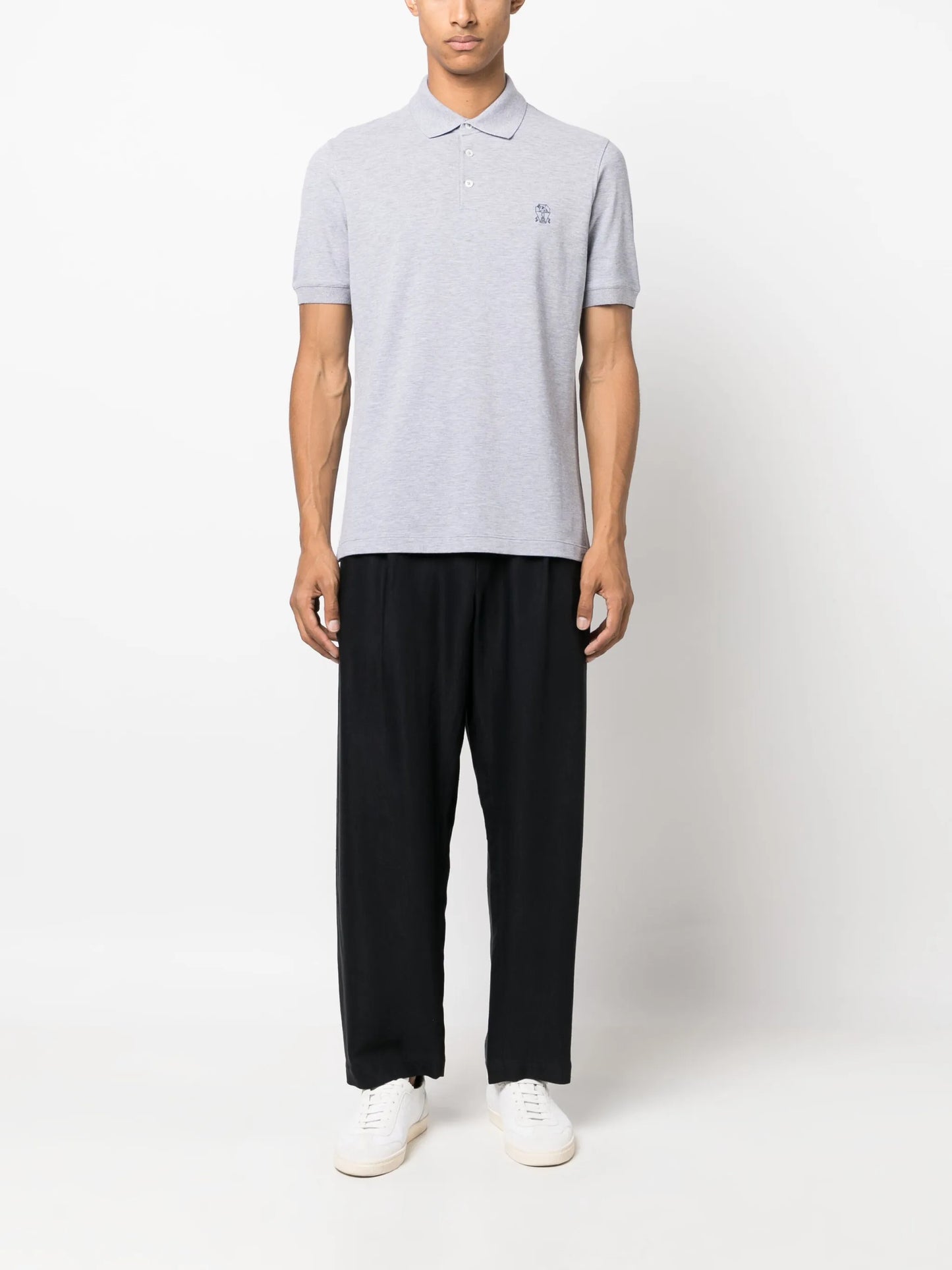 logo-print cotton polo shirt