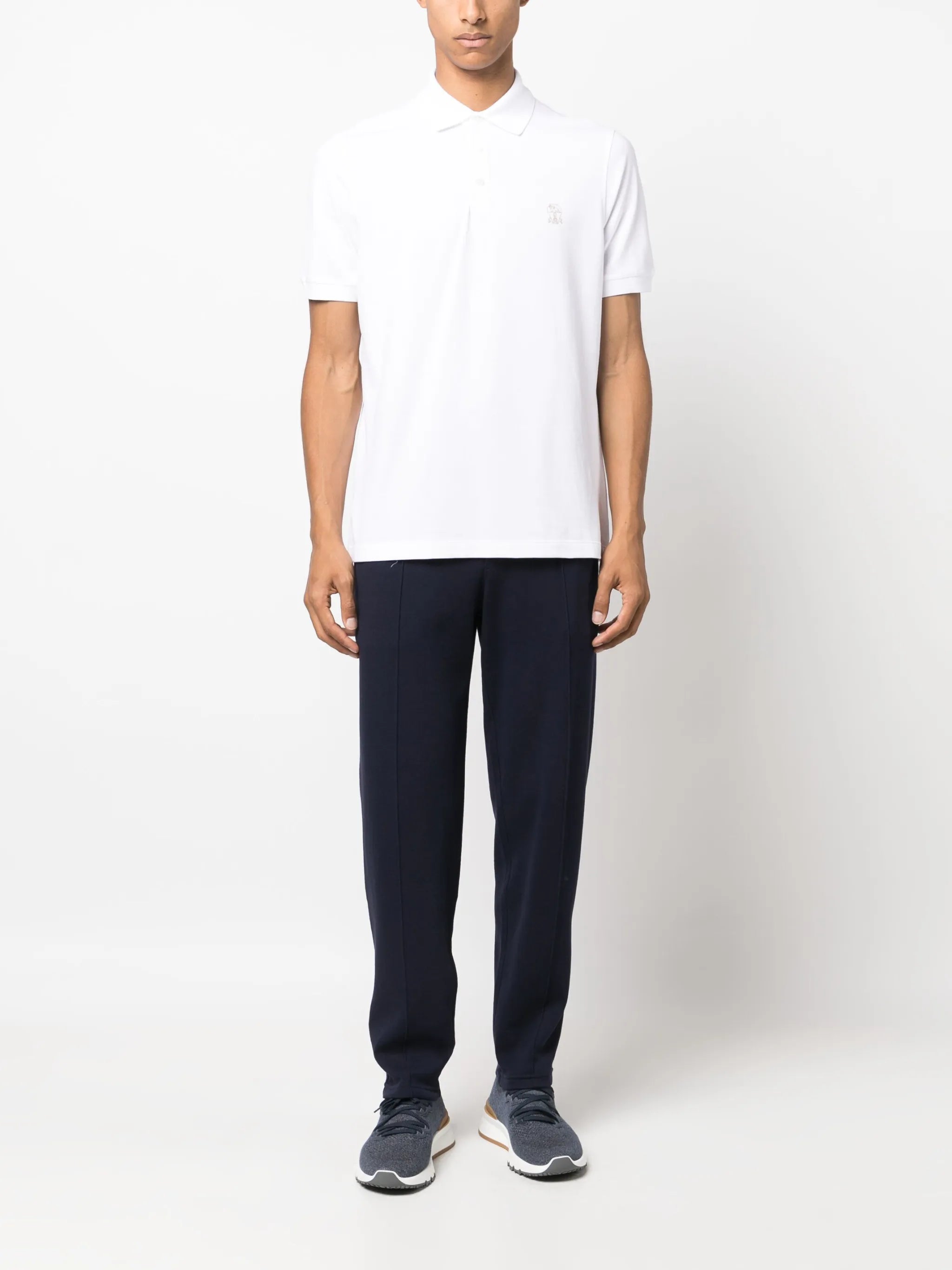 logo-print cotton polo shirt