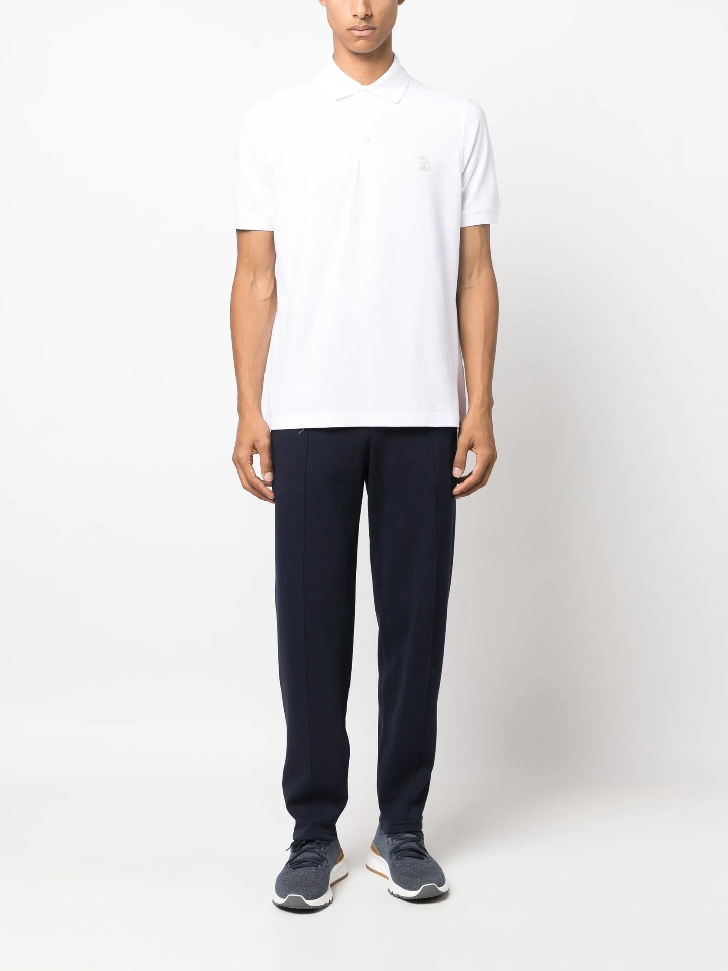 logo-print cotton polo shirt