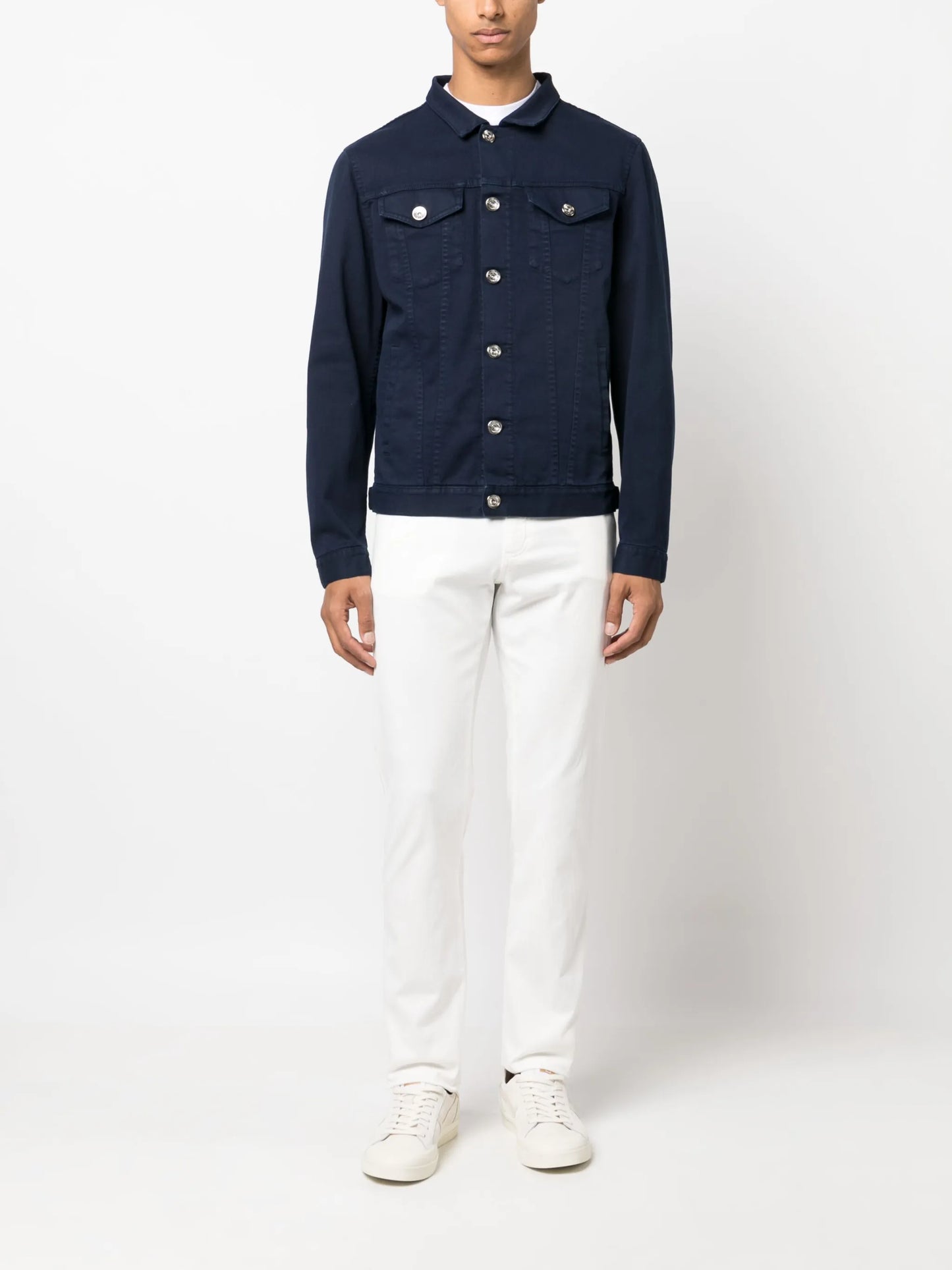 slim-cut cotton denim jacket