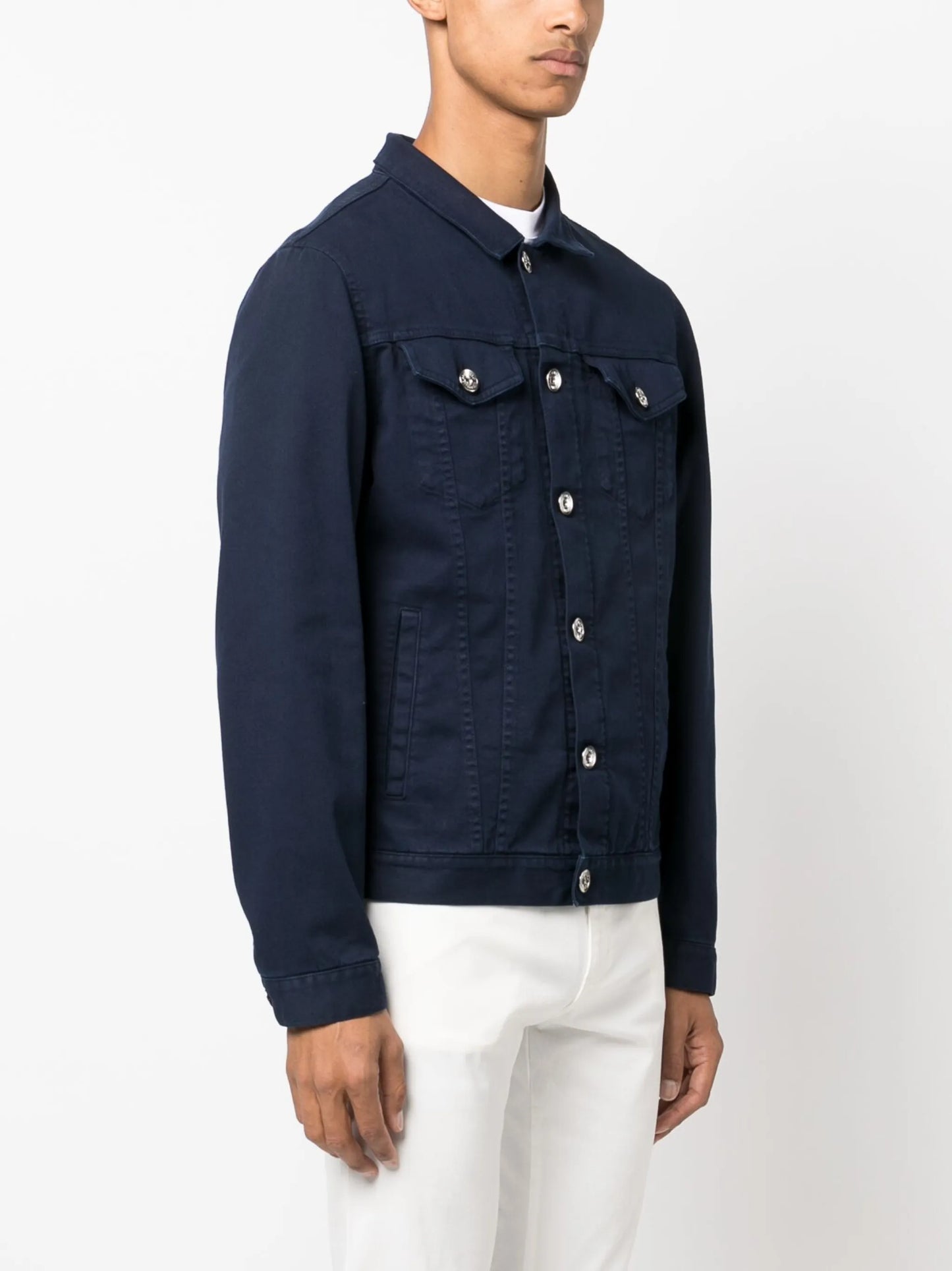 slim-cut cotton denim jacket