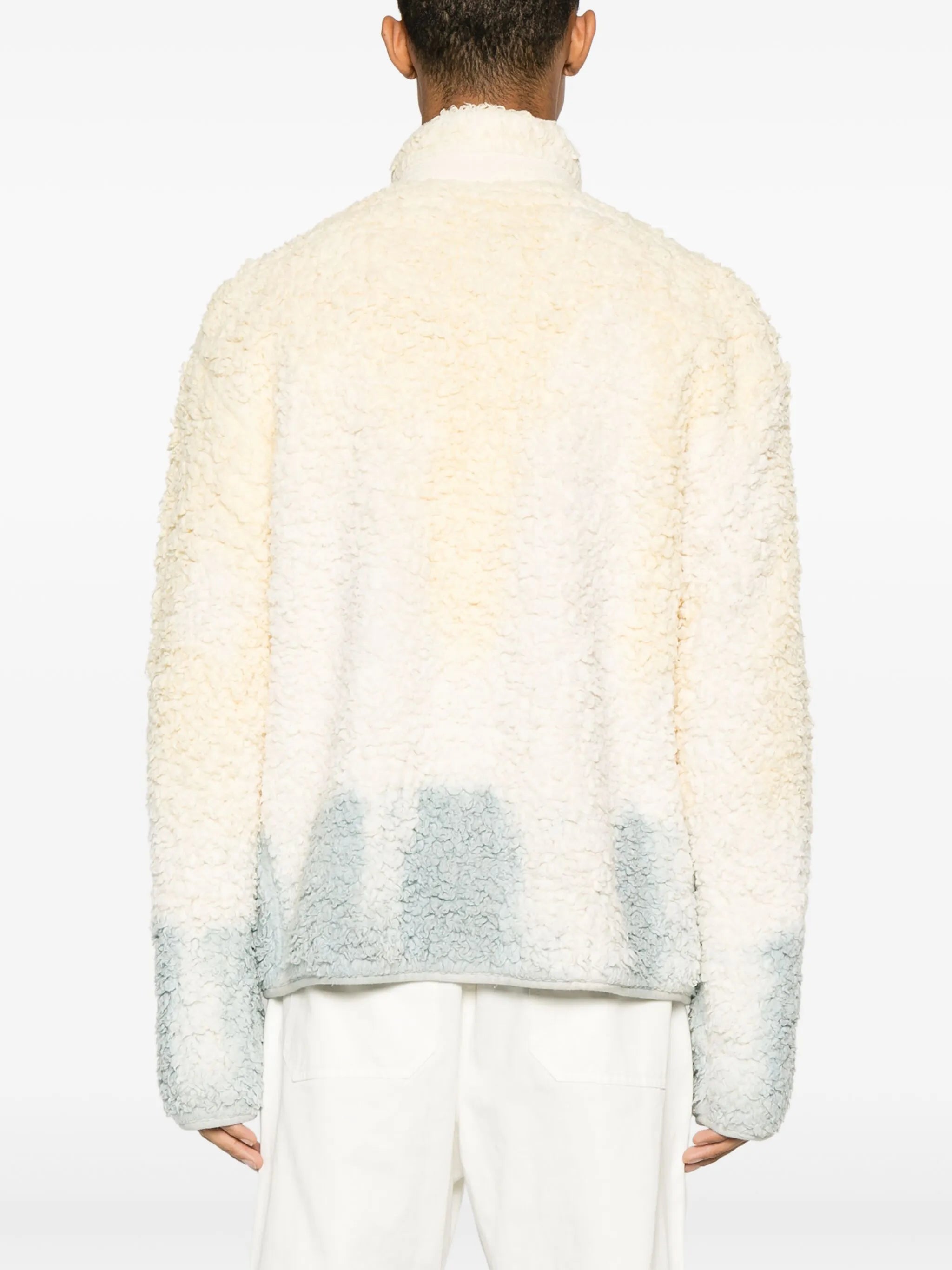 tie-dyed zip-front fleece jacket