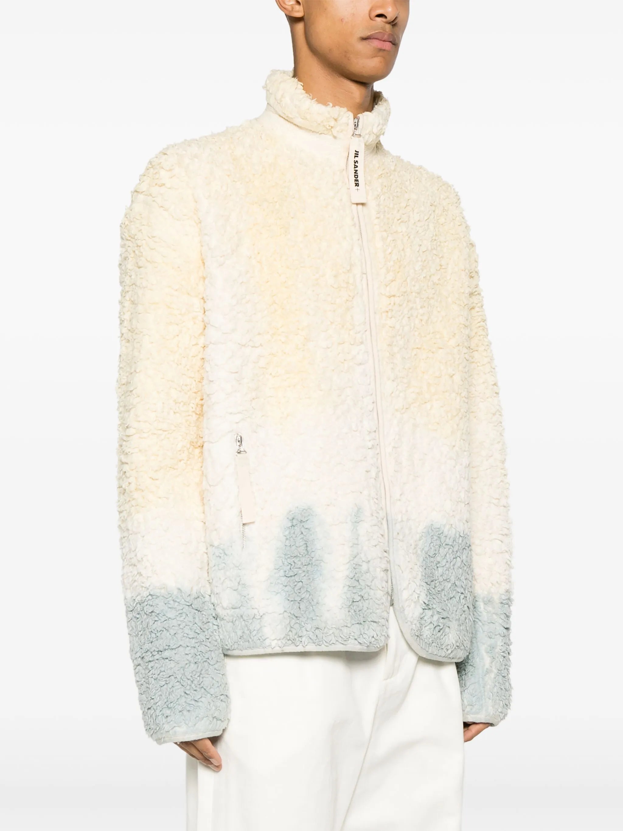 tie-dyed zip-front fleece jacket