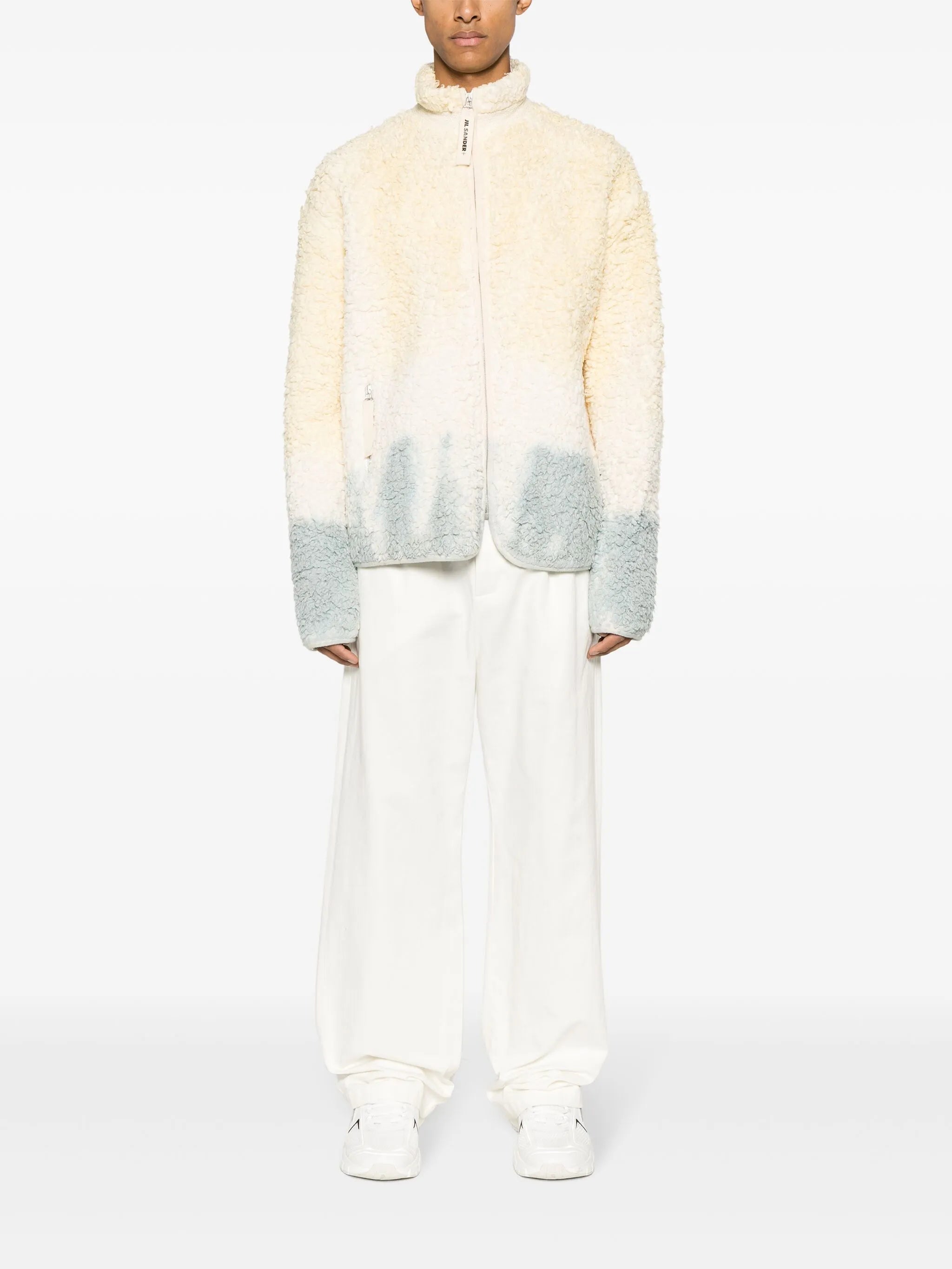 tie-dyed zip-front fleece jacket