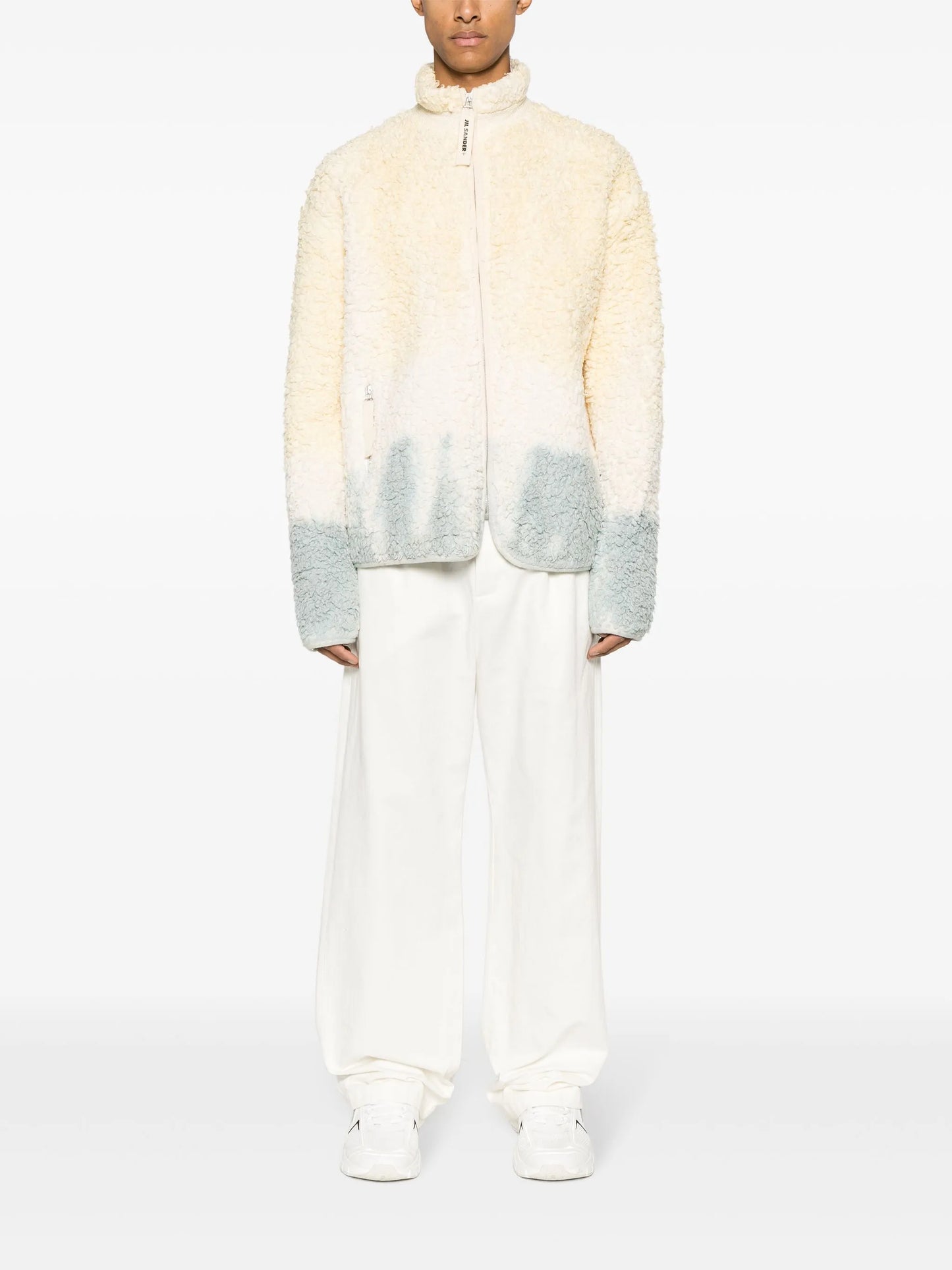 tie-dyed zip-front fleece jacket