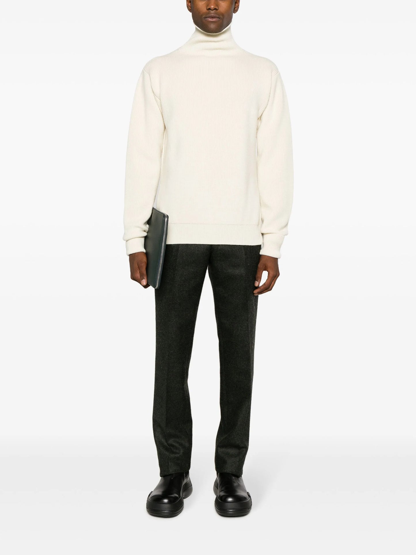 roll-neck wool jumper