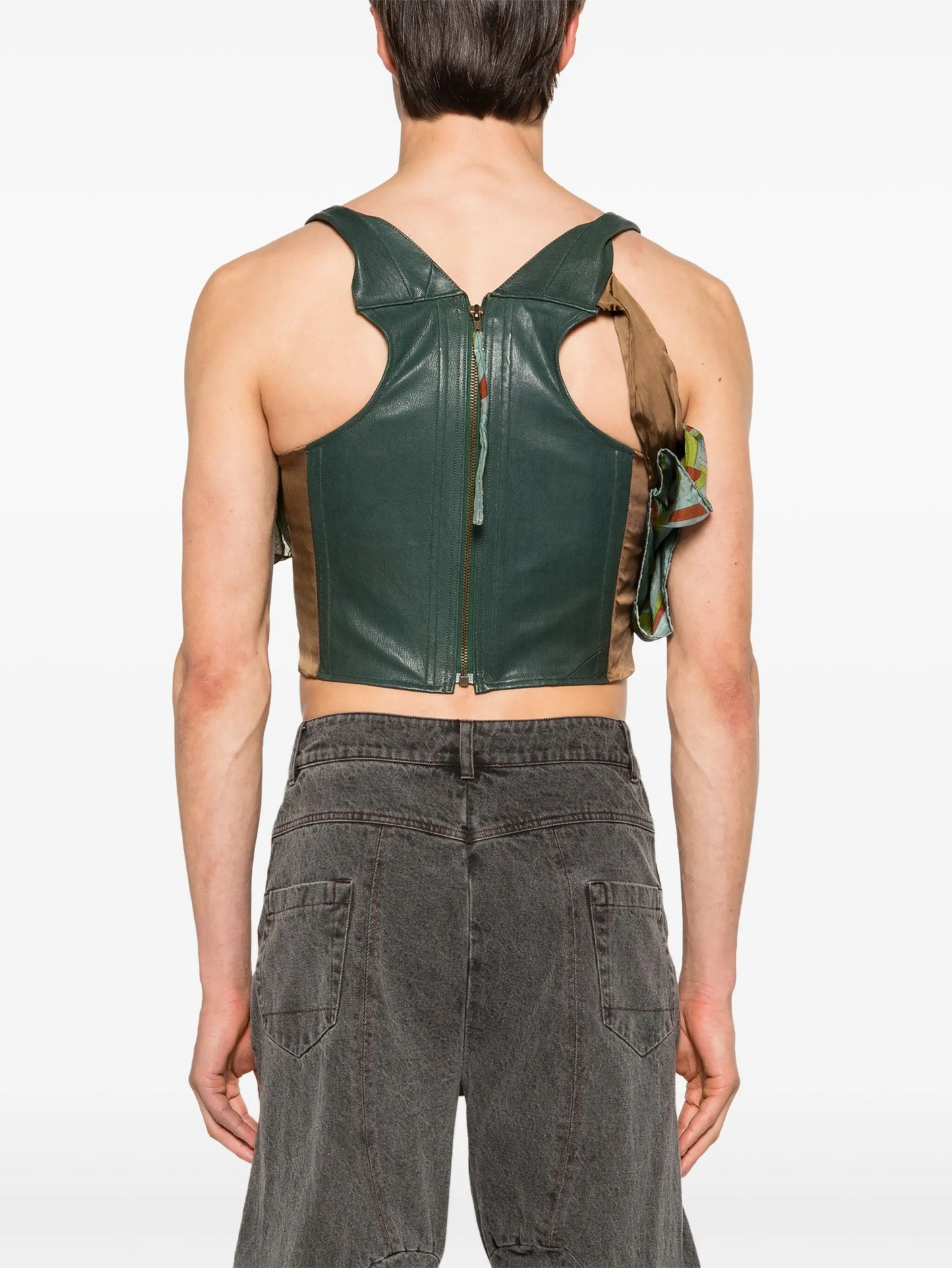 attached-scarf corset top