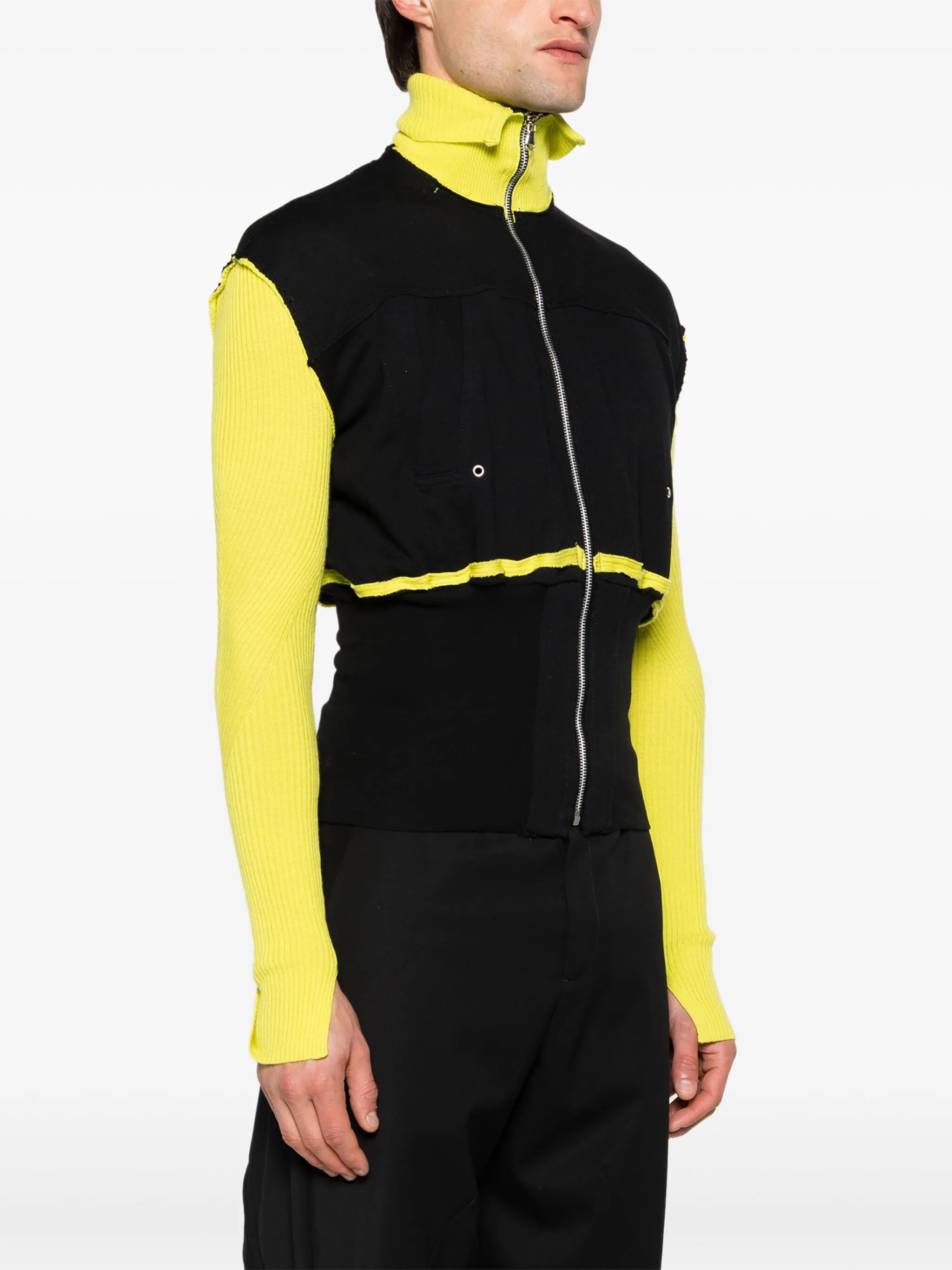 panelled zip-up sweatshirt