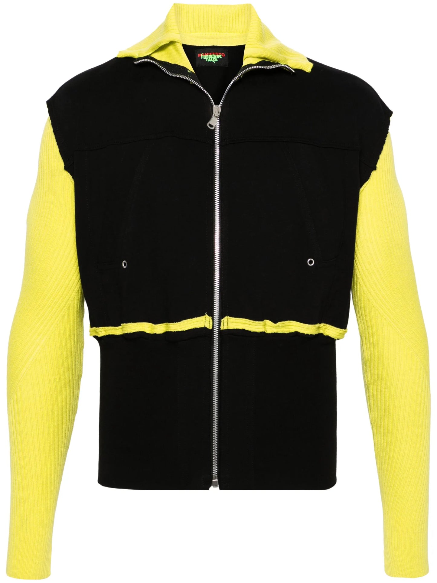 panelled zip-up sweatshirt