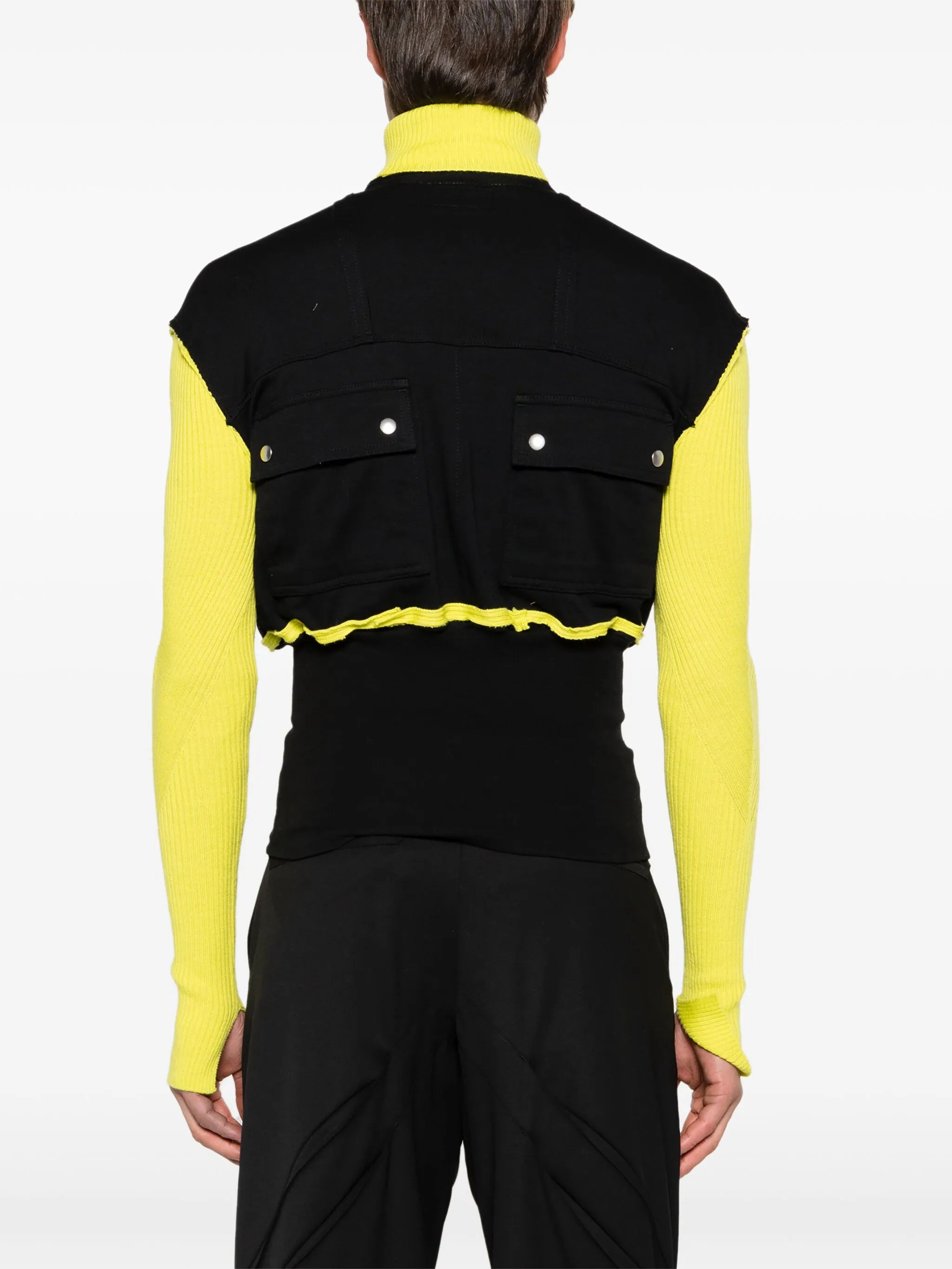 panelled zip-up sweatshirt