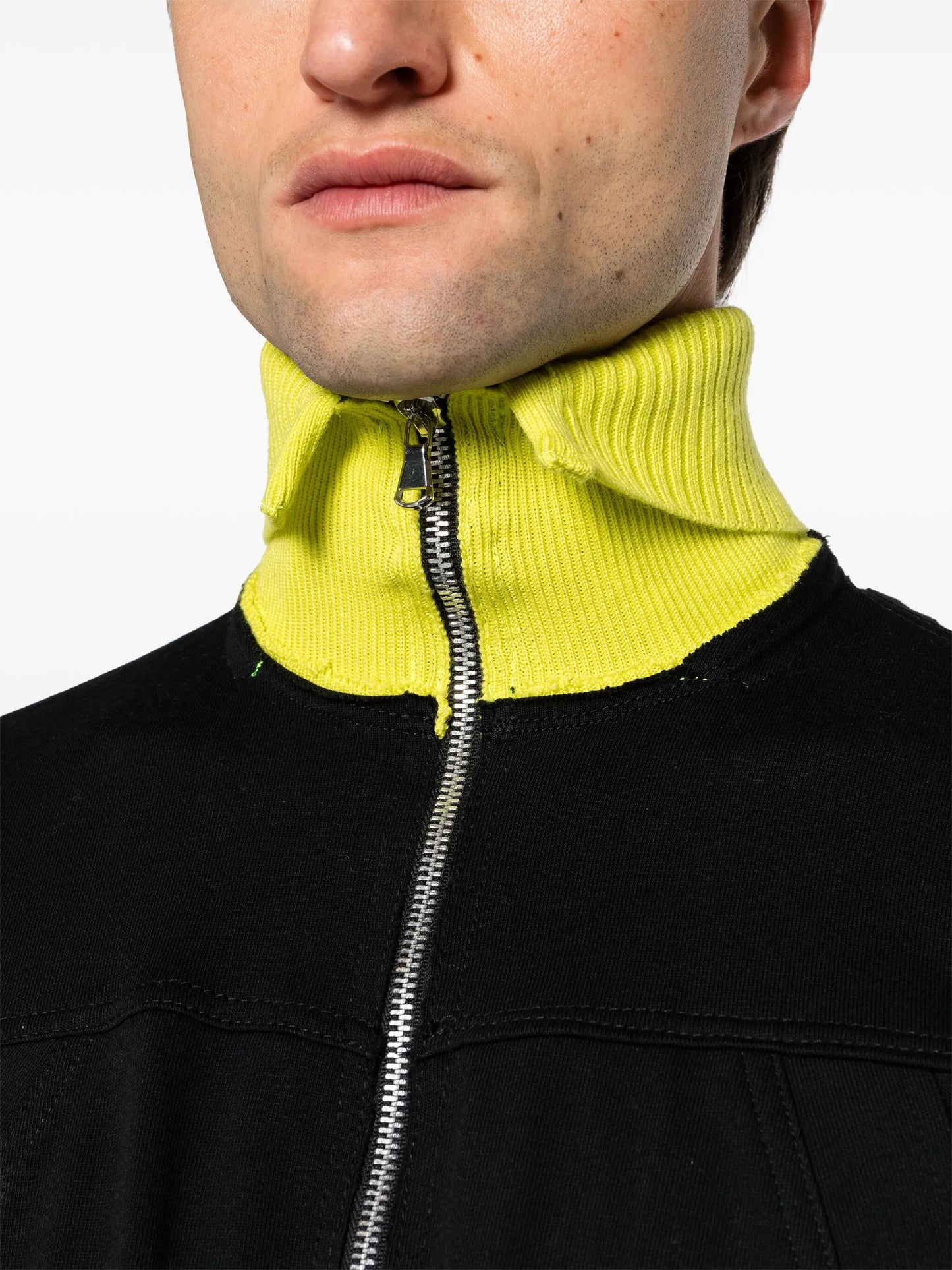 panelled zip-up sweatshirt