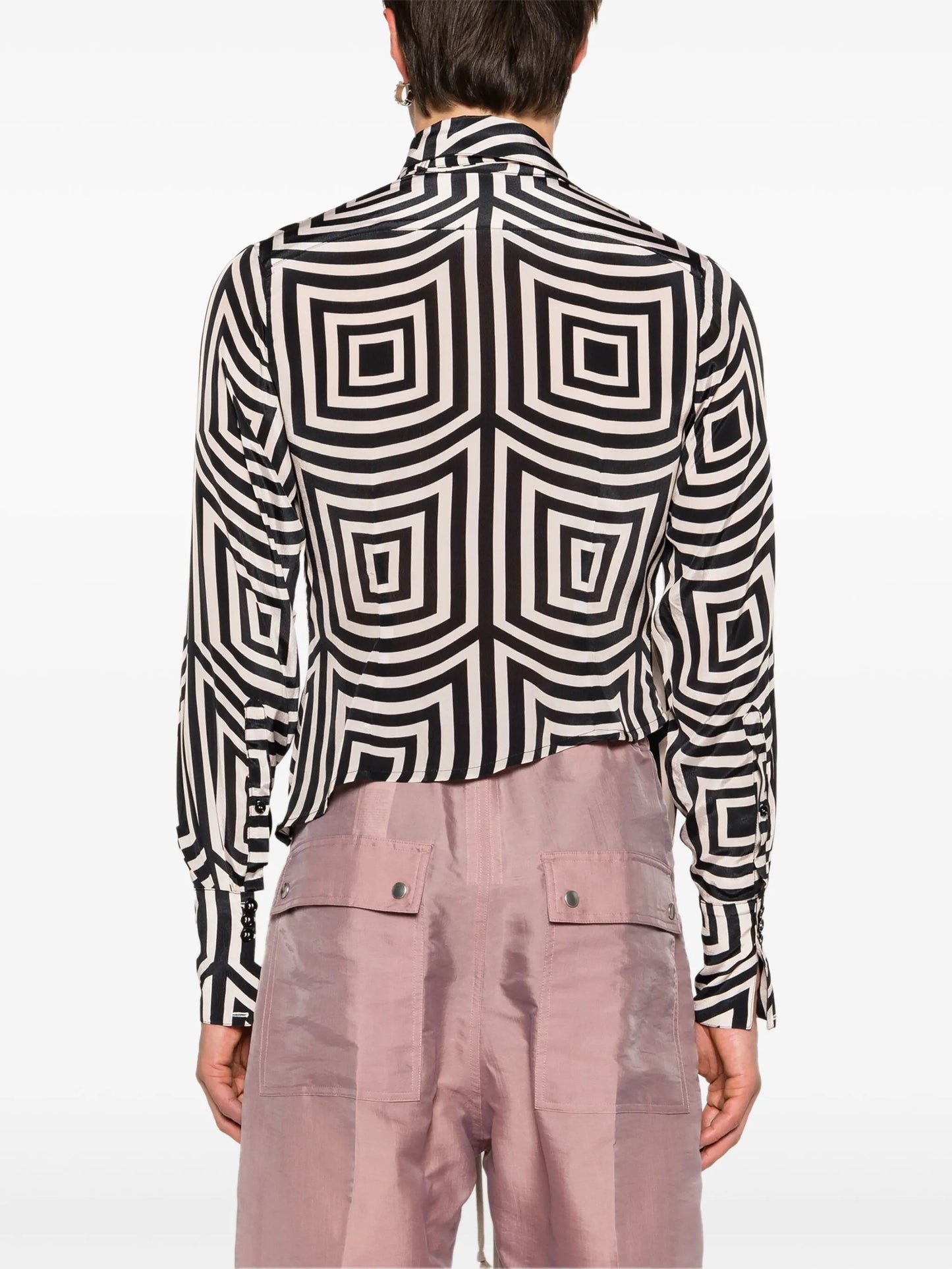 geometric-print asymmetric shirt