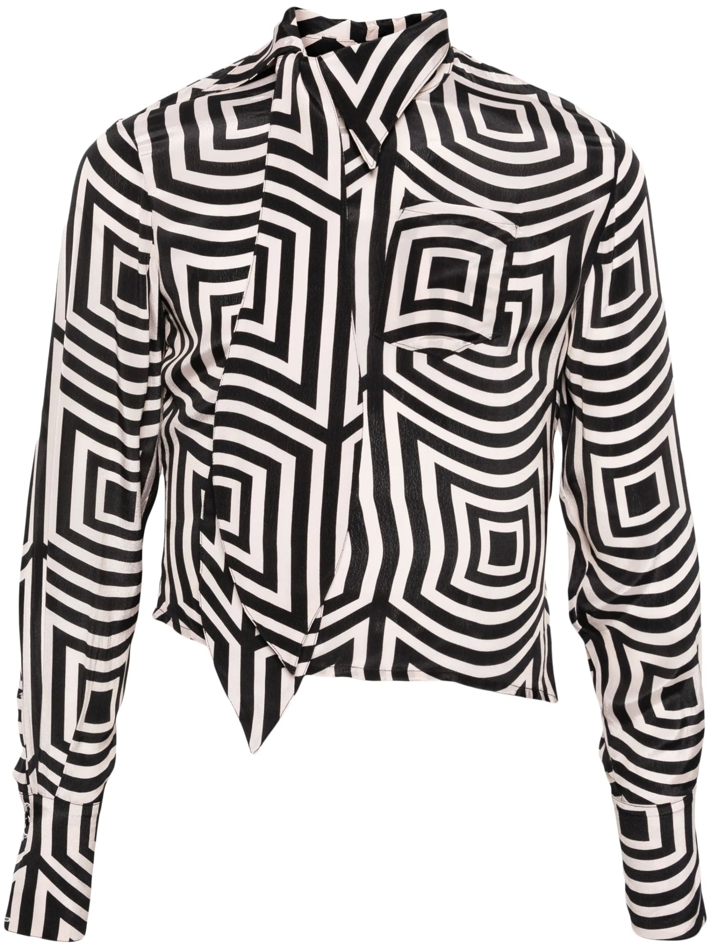 geometric-print asymmetric shirt